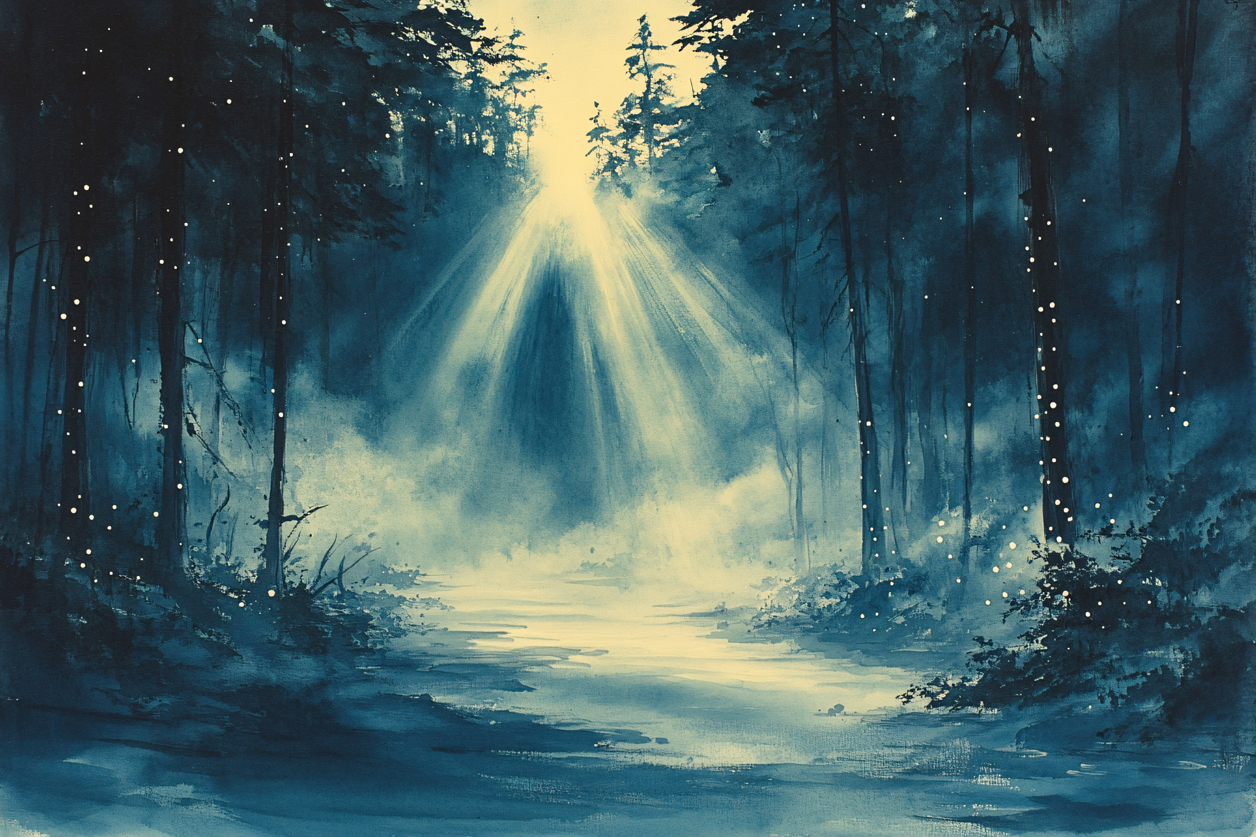 Forest of Light Watercolor