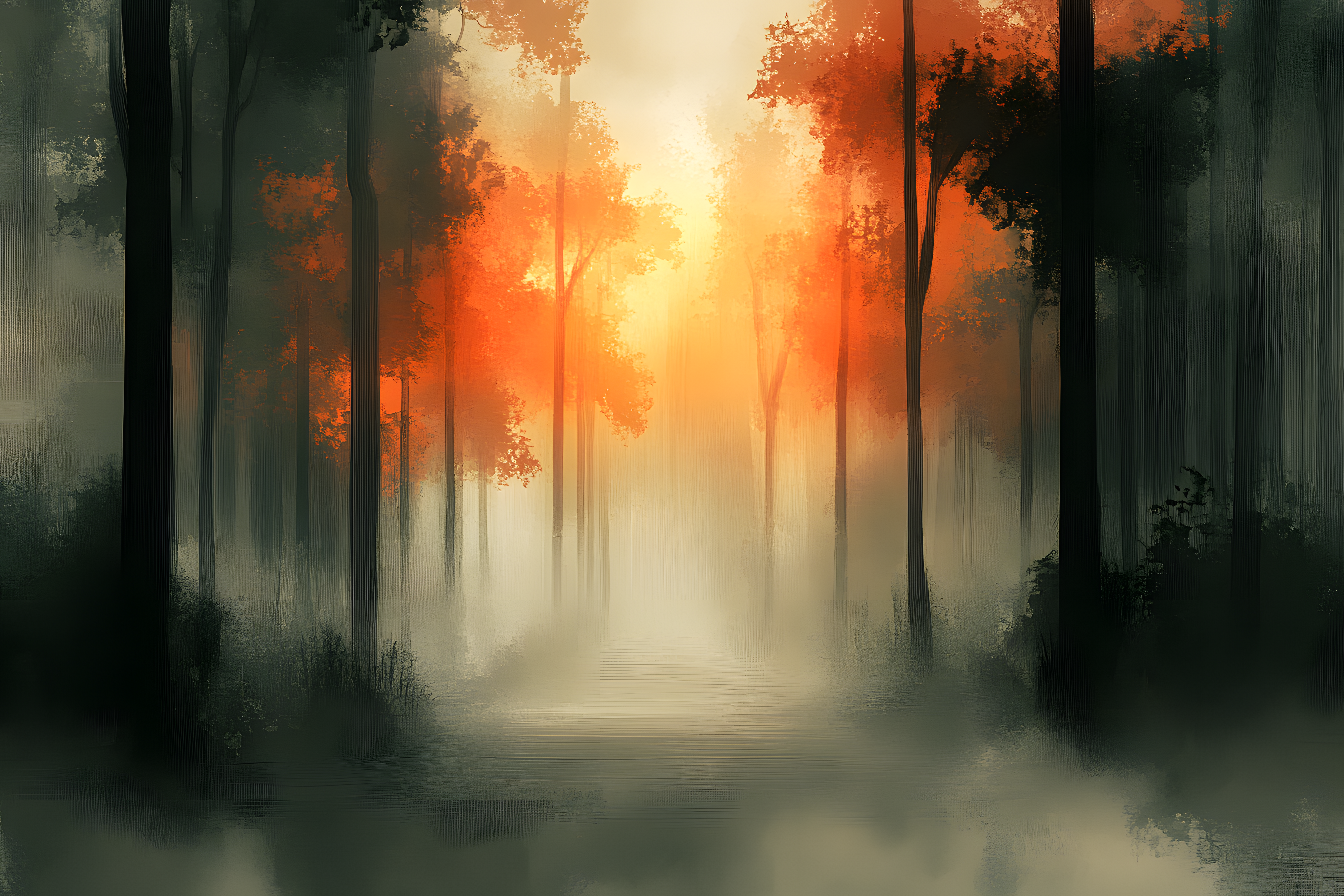 Forest Path in Golden Light
