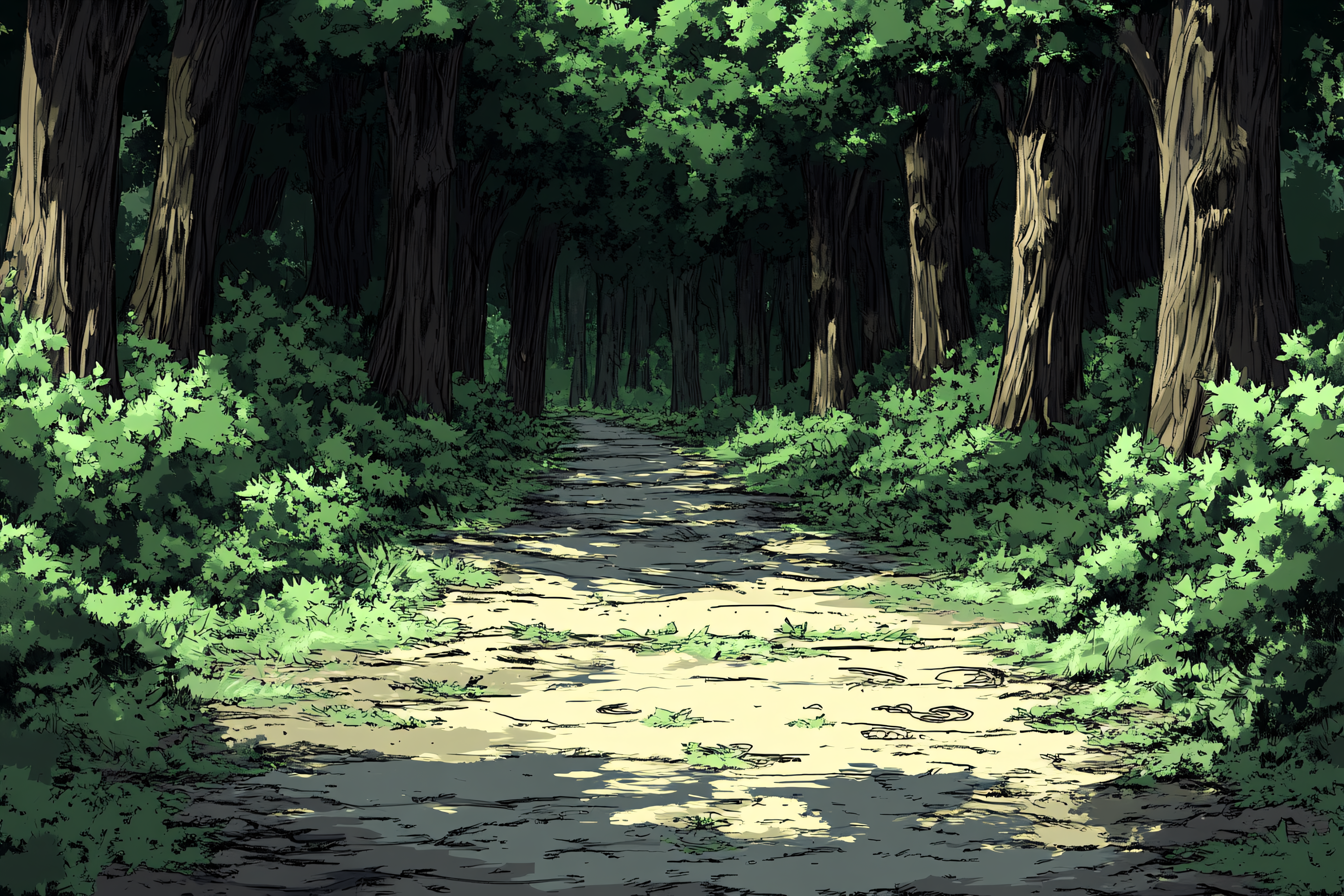 Forest Path Sunlight