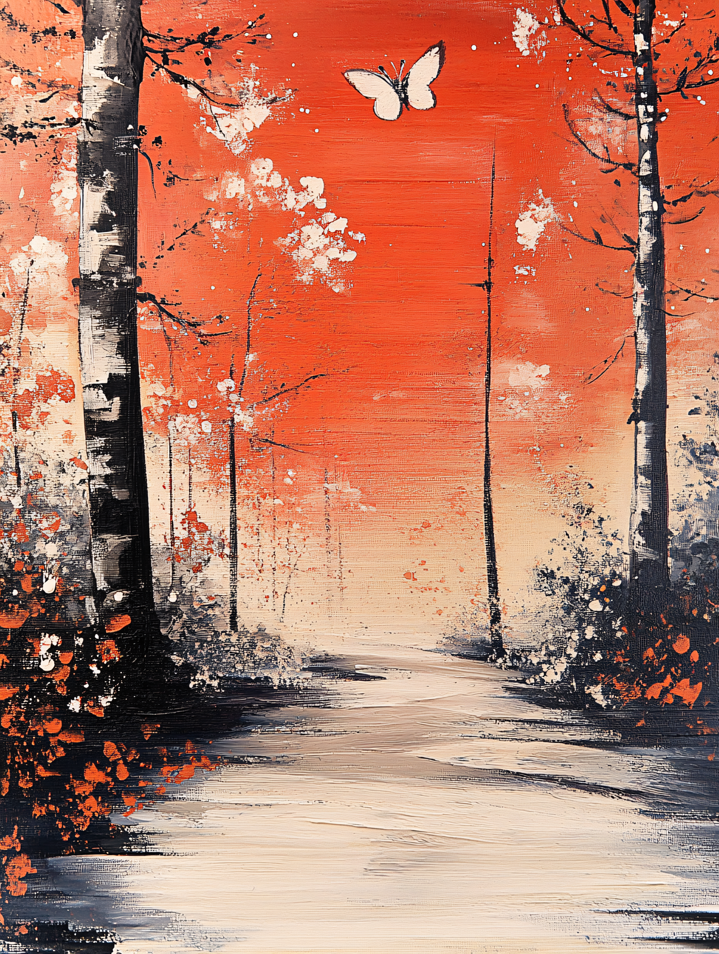 Forest Path With Butterfly