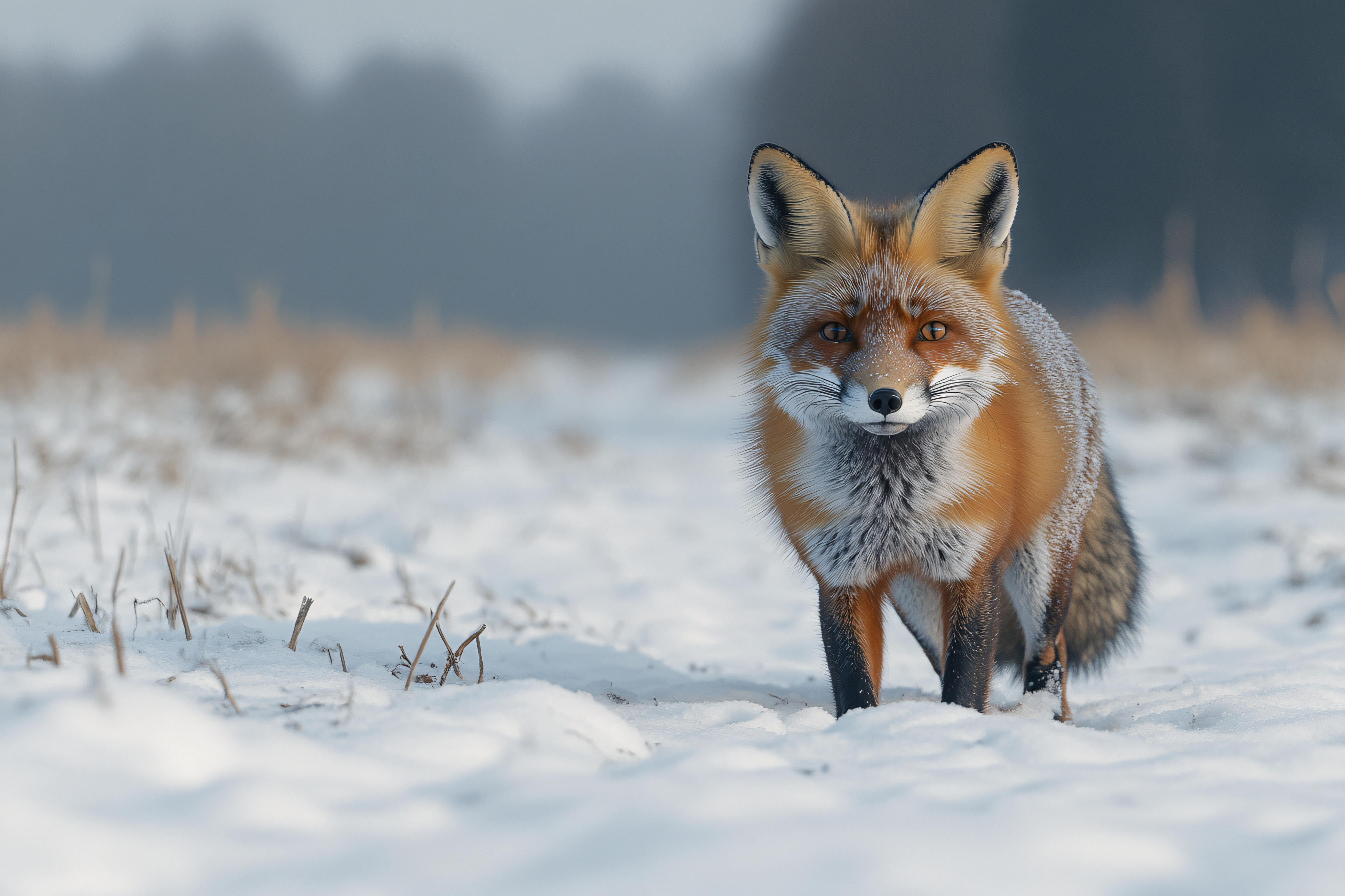 Fox in Winter Snow
