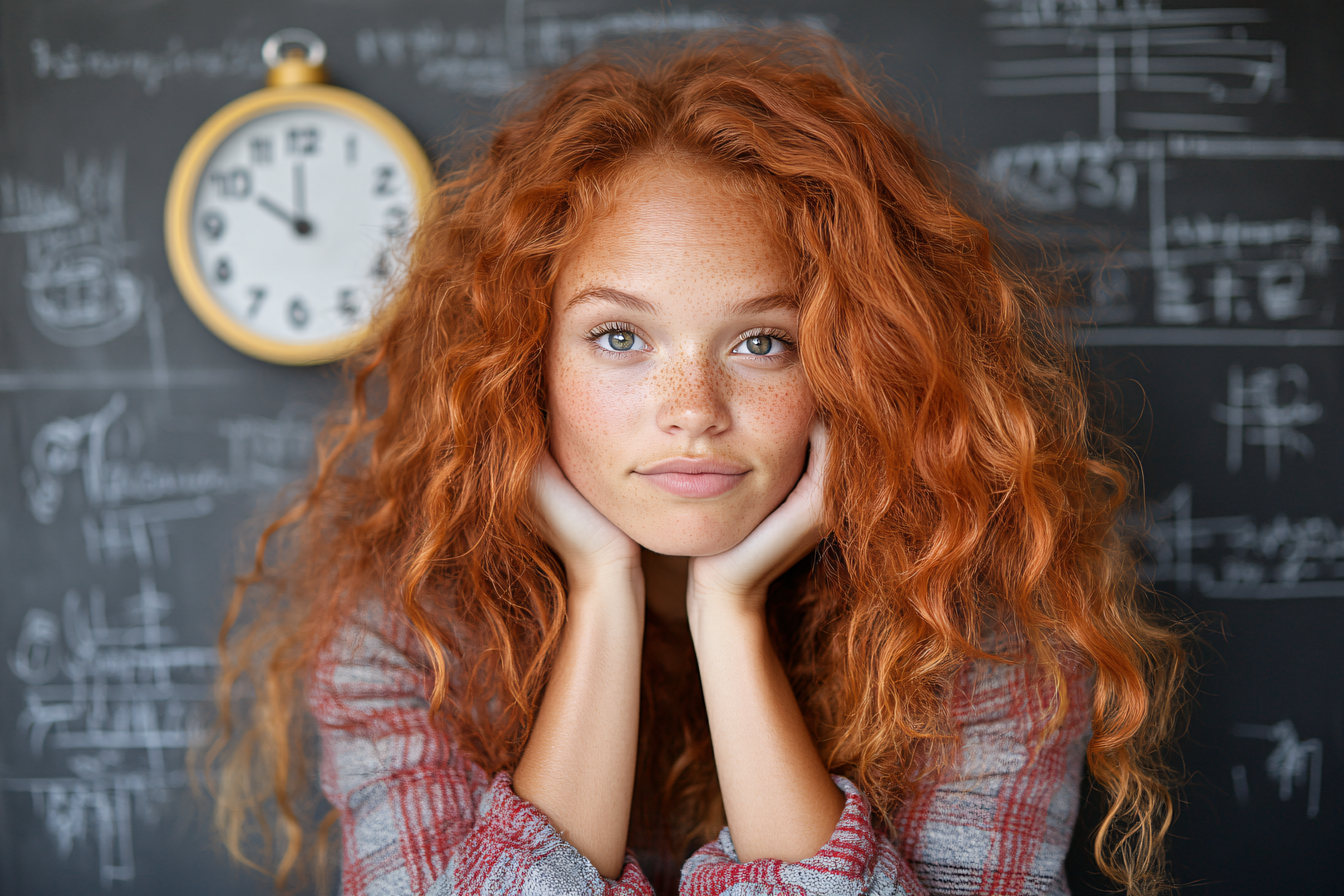 Freckled Beauty With Auburn Curls