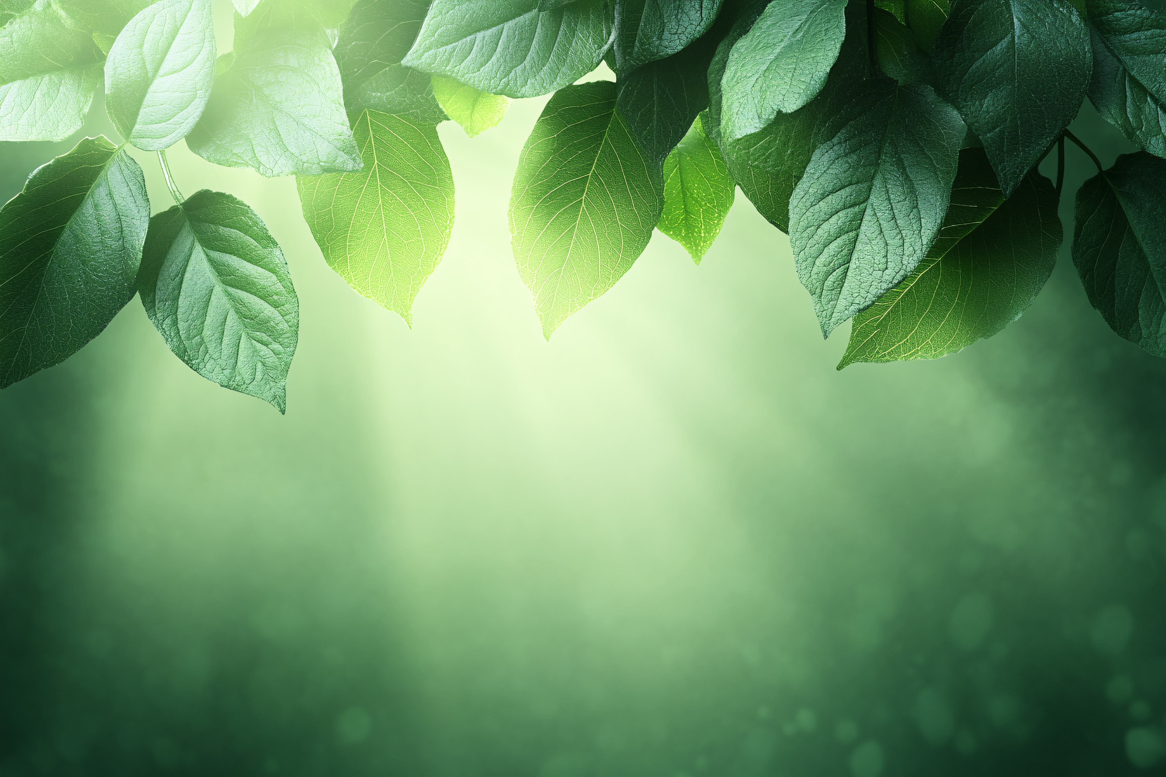 Fresh Green Leaves Border