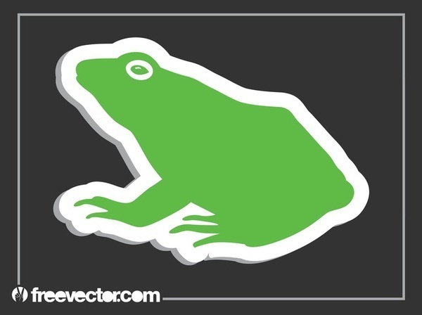 Frog Sticker Free Vector