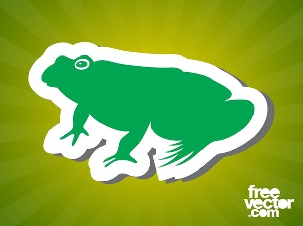 Frog Sticker Free Vector