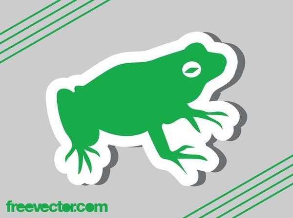 Frog Sticker Graphic Free Vector