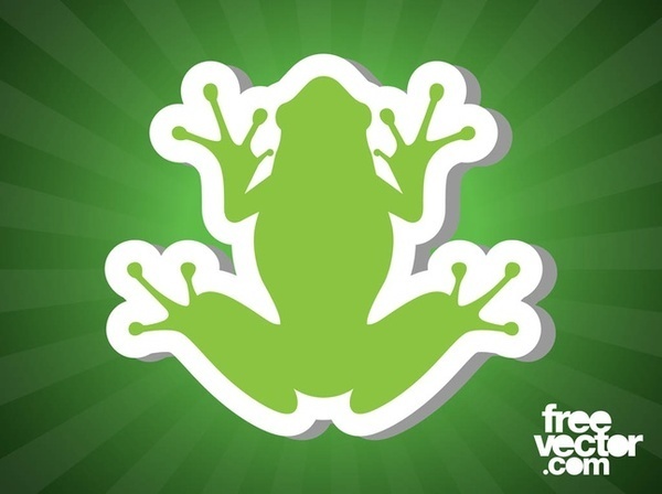 Frog Sticker Image Free Vector