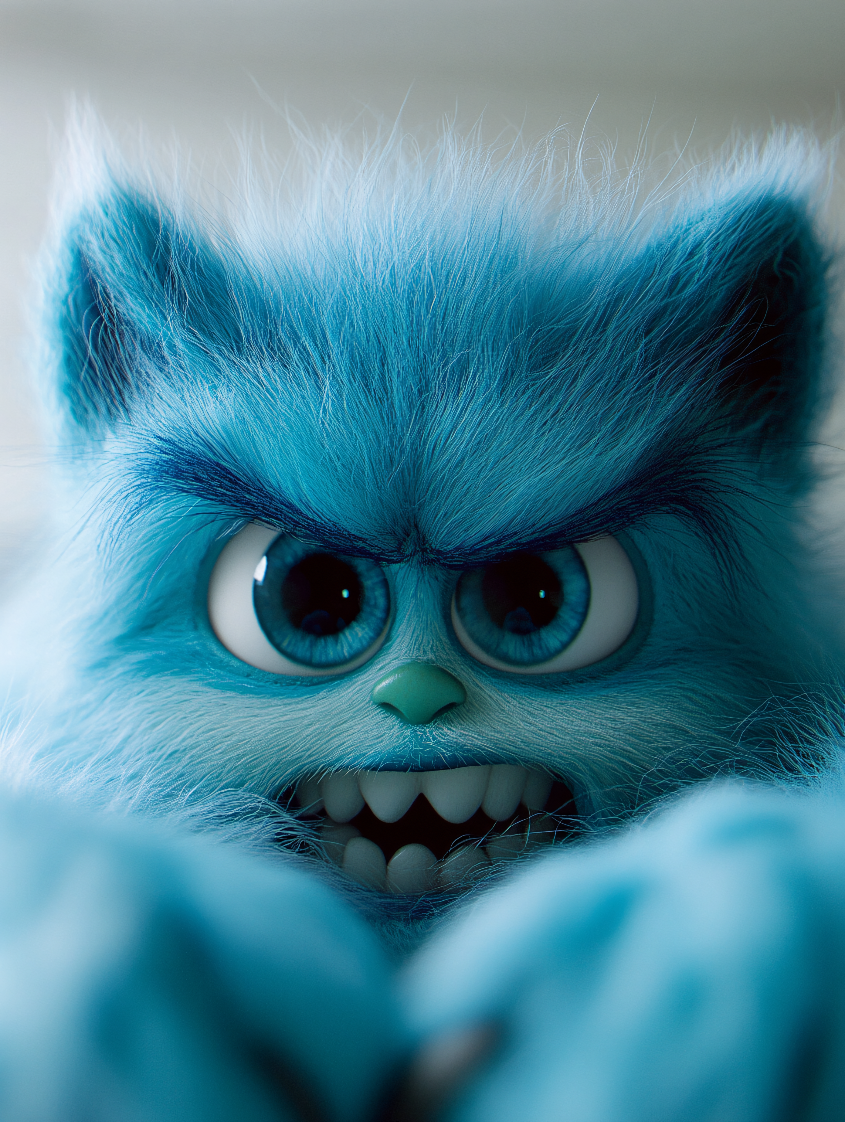 Furious Blue Monster Face