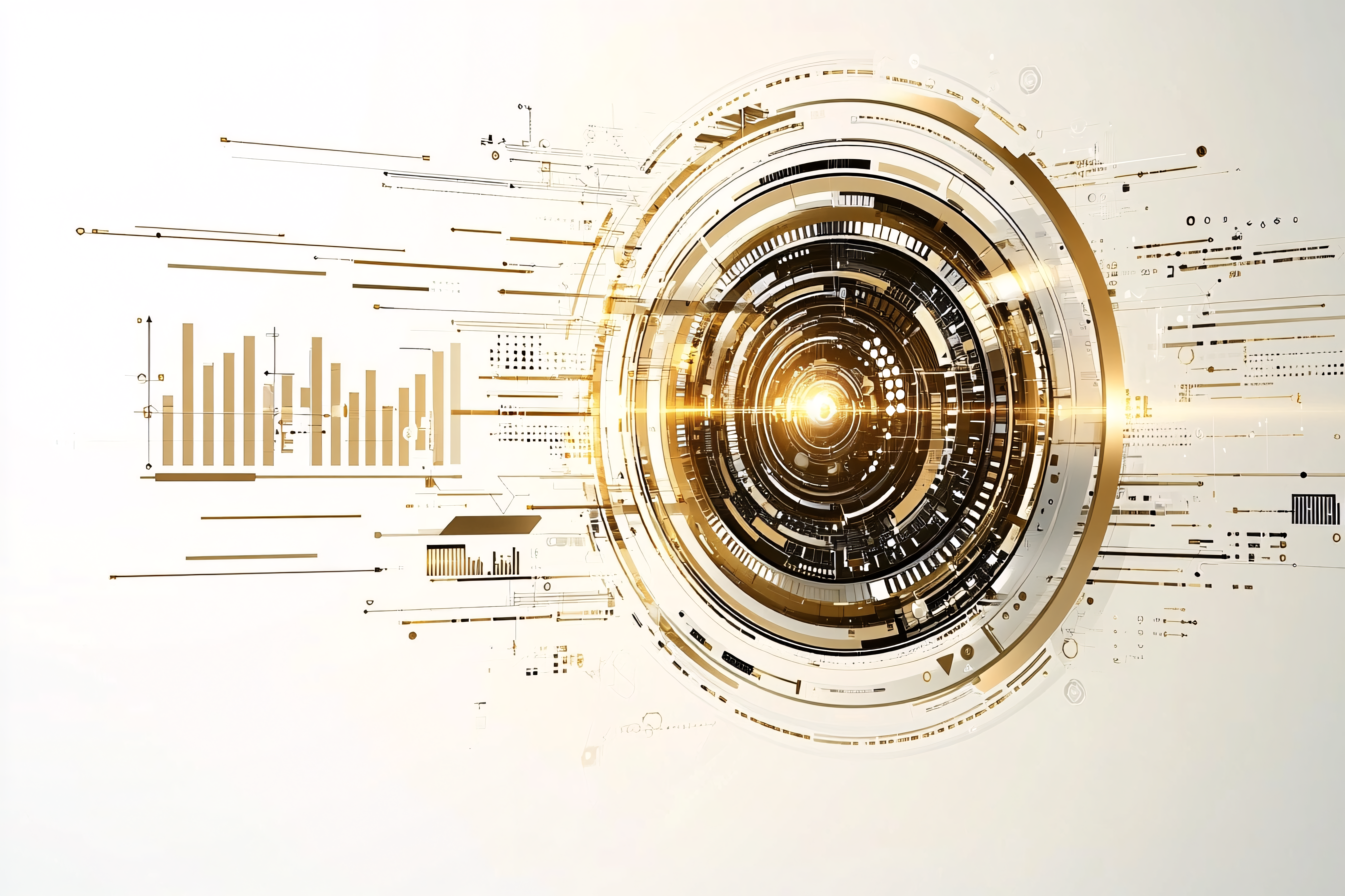 Futuristic Technology HUD with Data Visualization