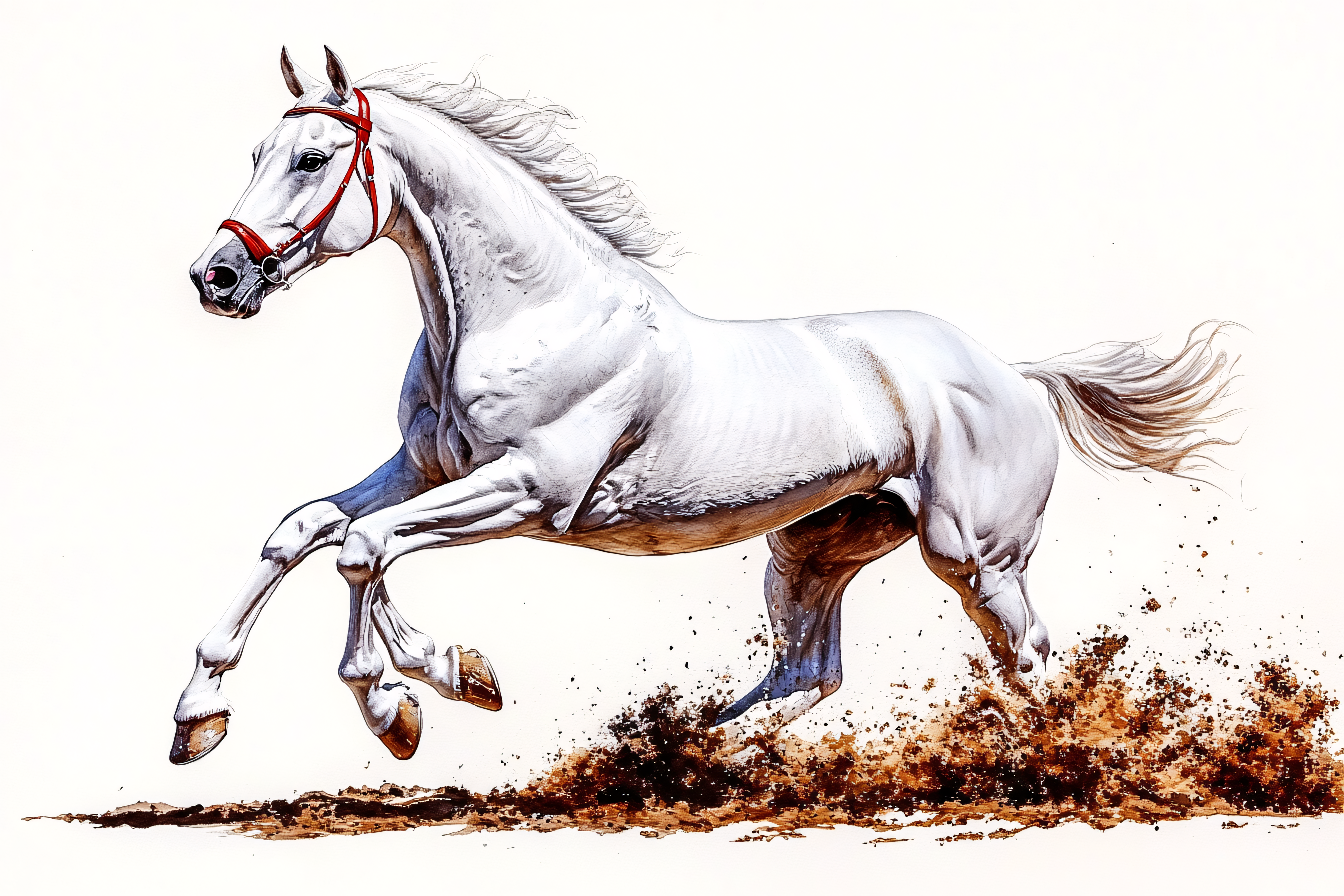 Galloping White Horse