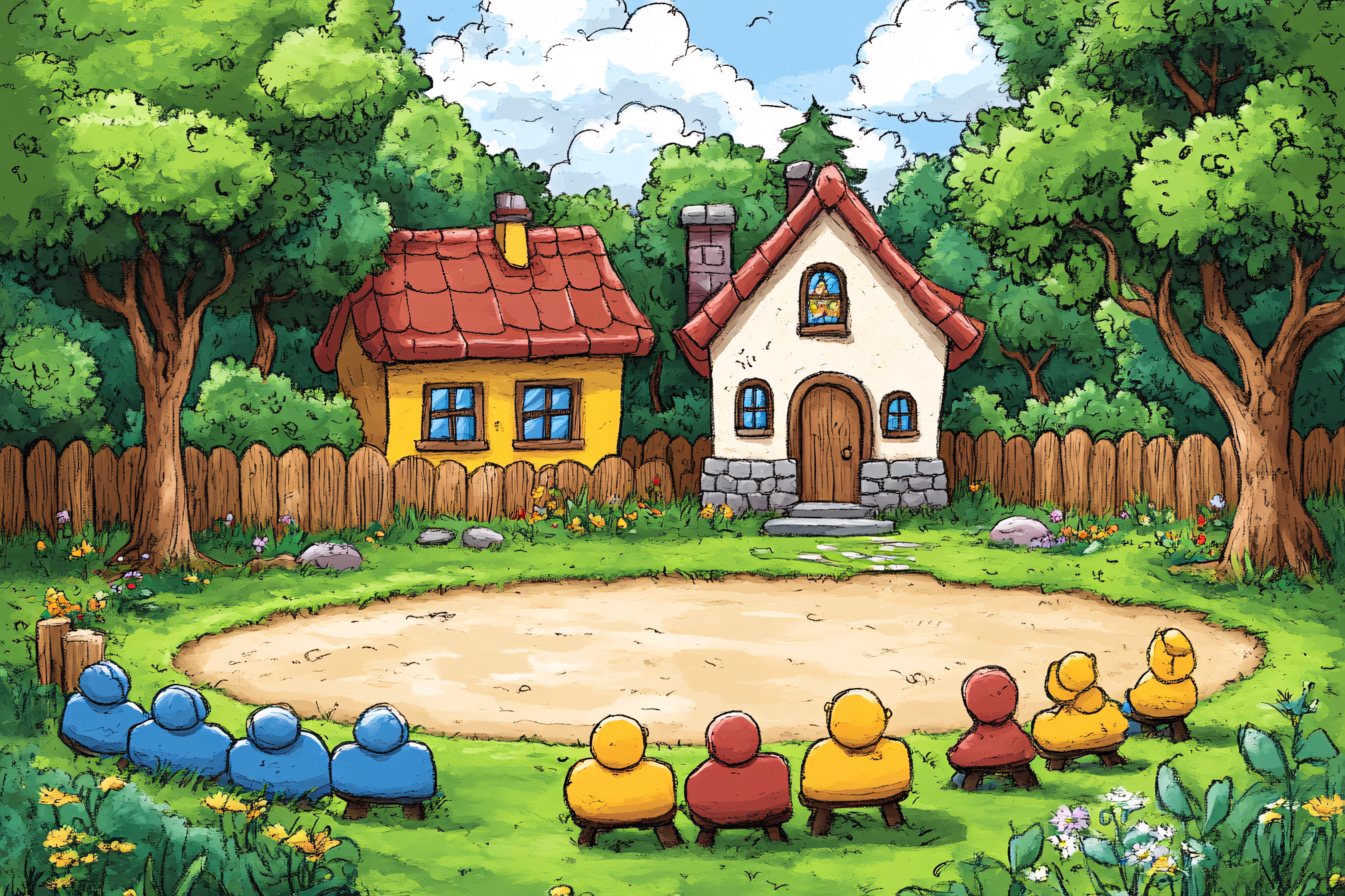 Garden Theater Cartoon Scene