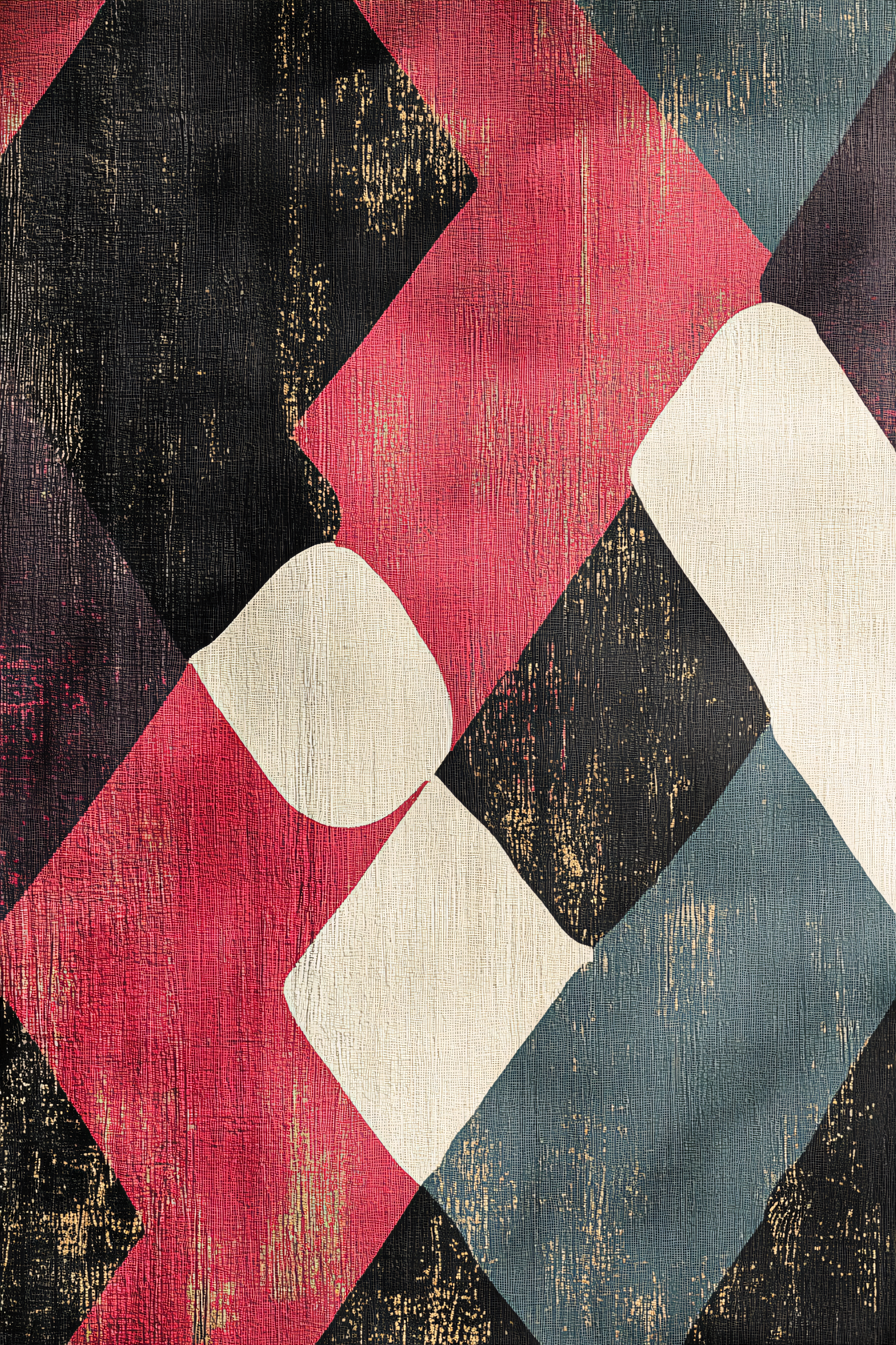 Geometric Abstract Pattern with Textured Shapes