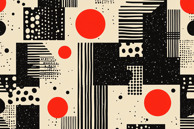 Geometric Abstraction with Red Circles