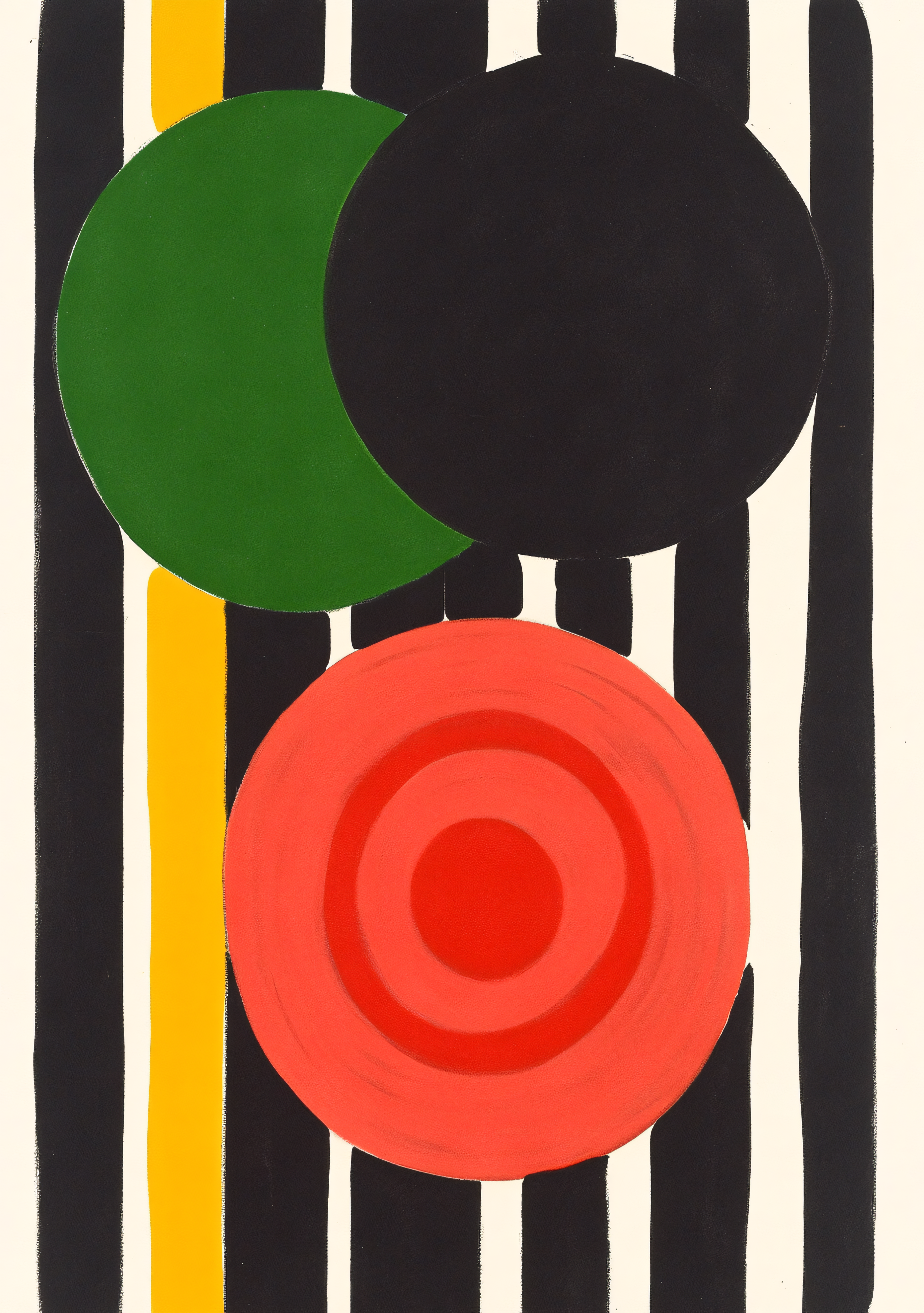 Geometric Circles and Stripes Composition
