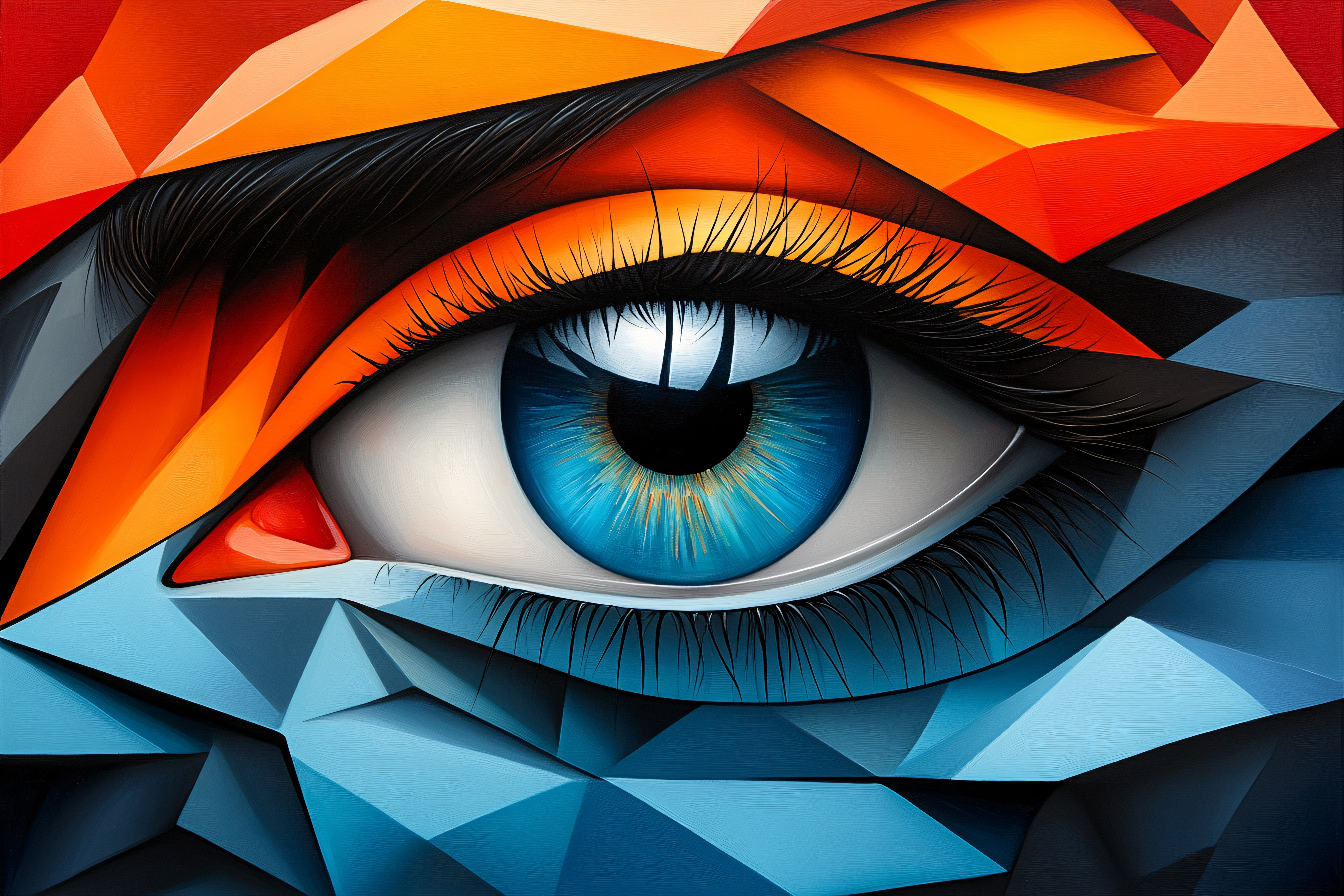 Geometric Eye with Vibrant Colors