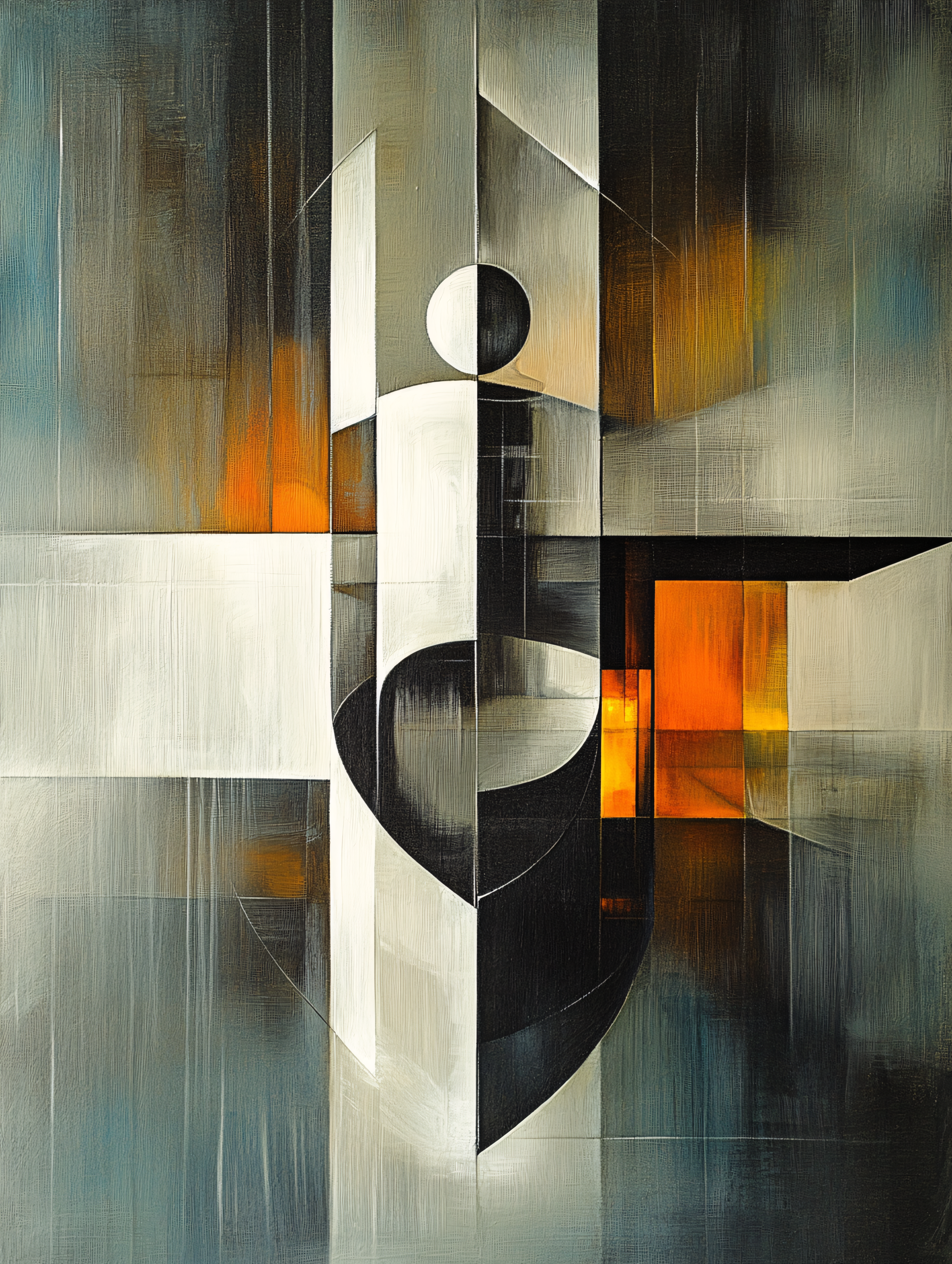 Geometric Figure in Contrasting Hues