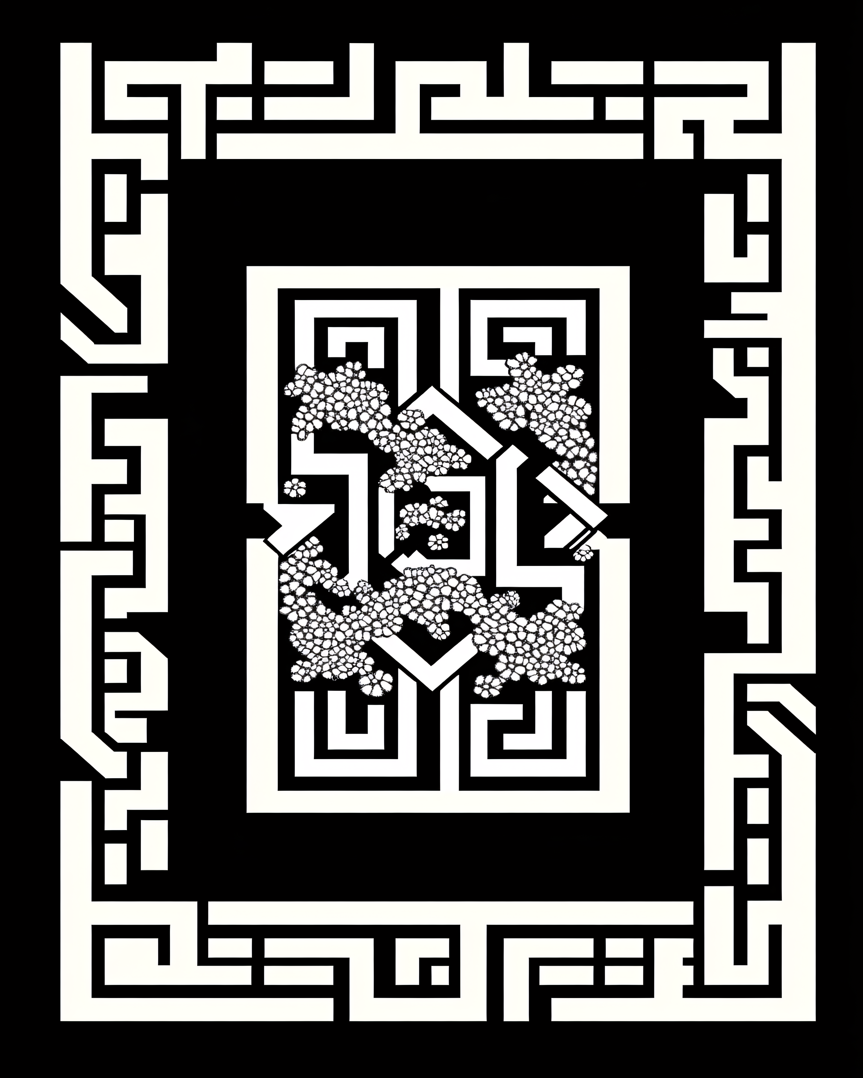 Geometric Floral Maze Design