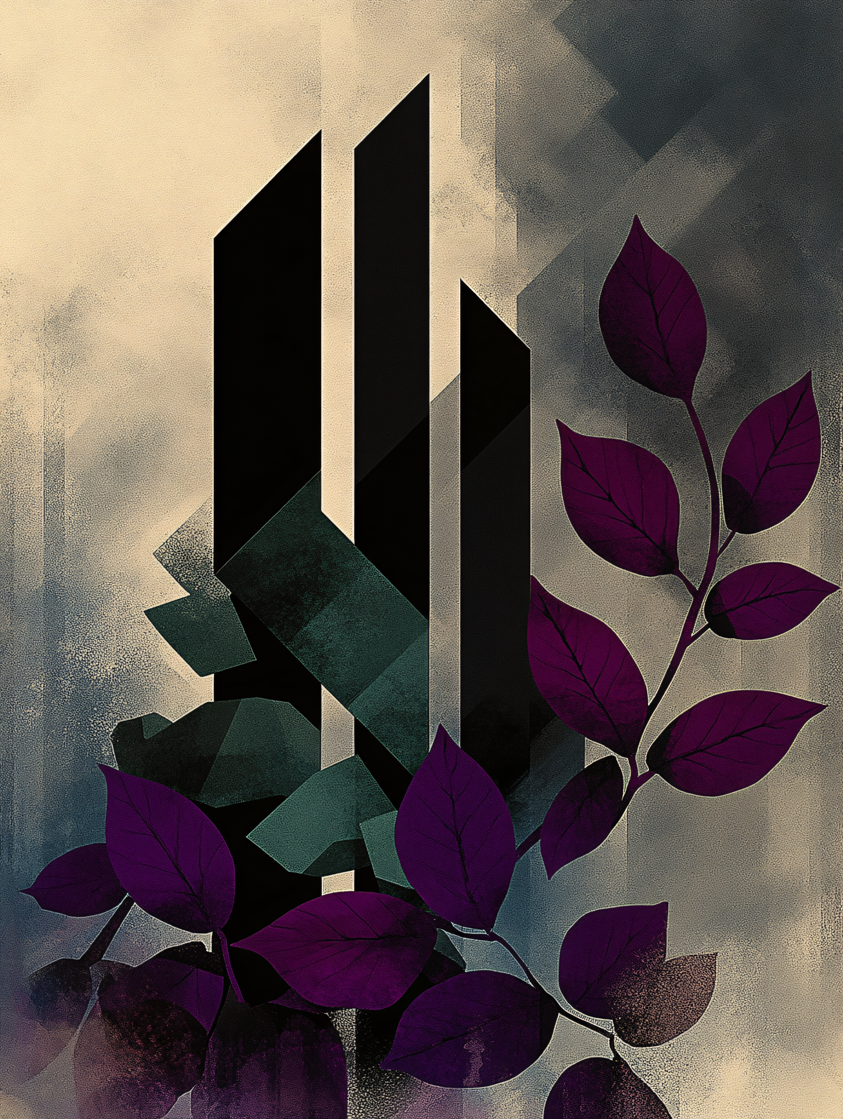 Geometric Leaves Abstract