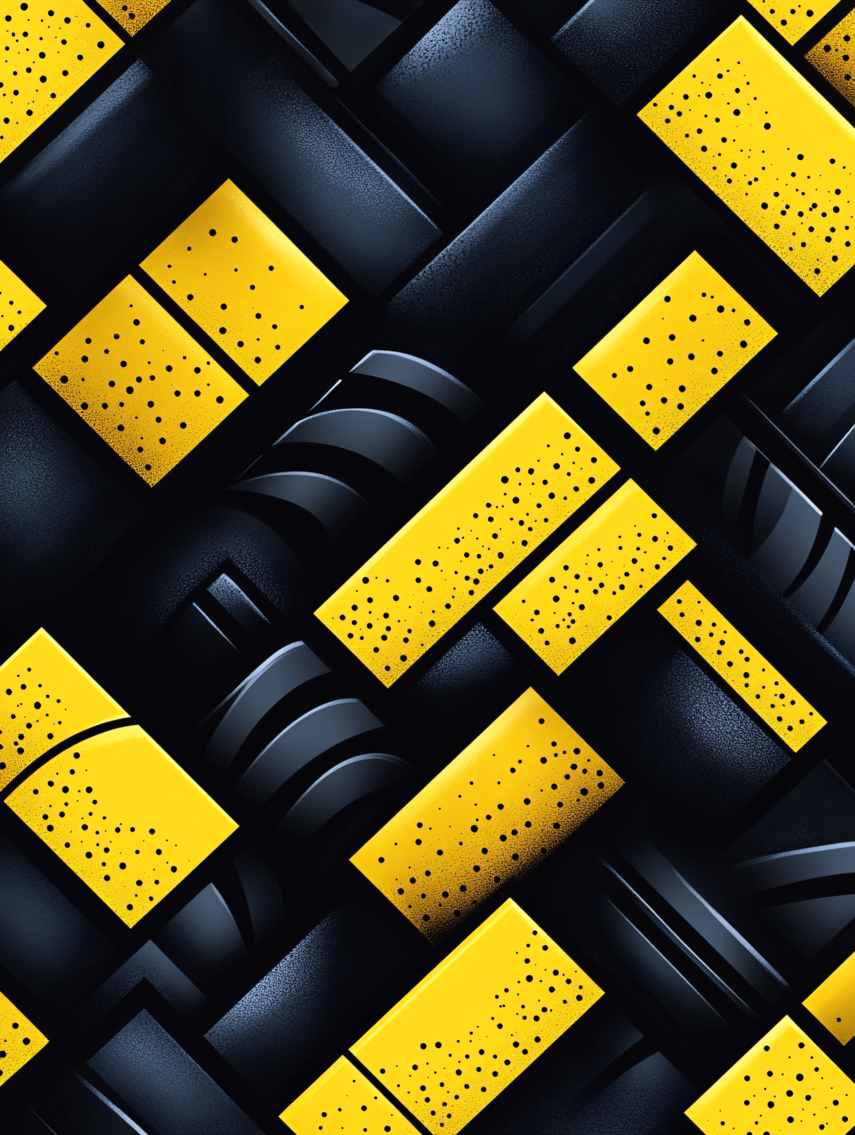 Geometric Pattern of Yellow and Black Rectangles