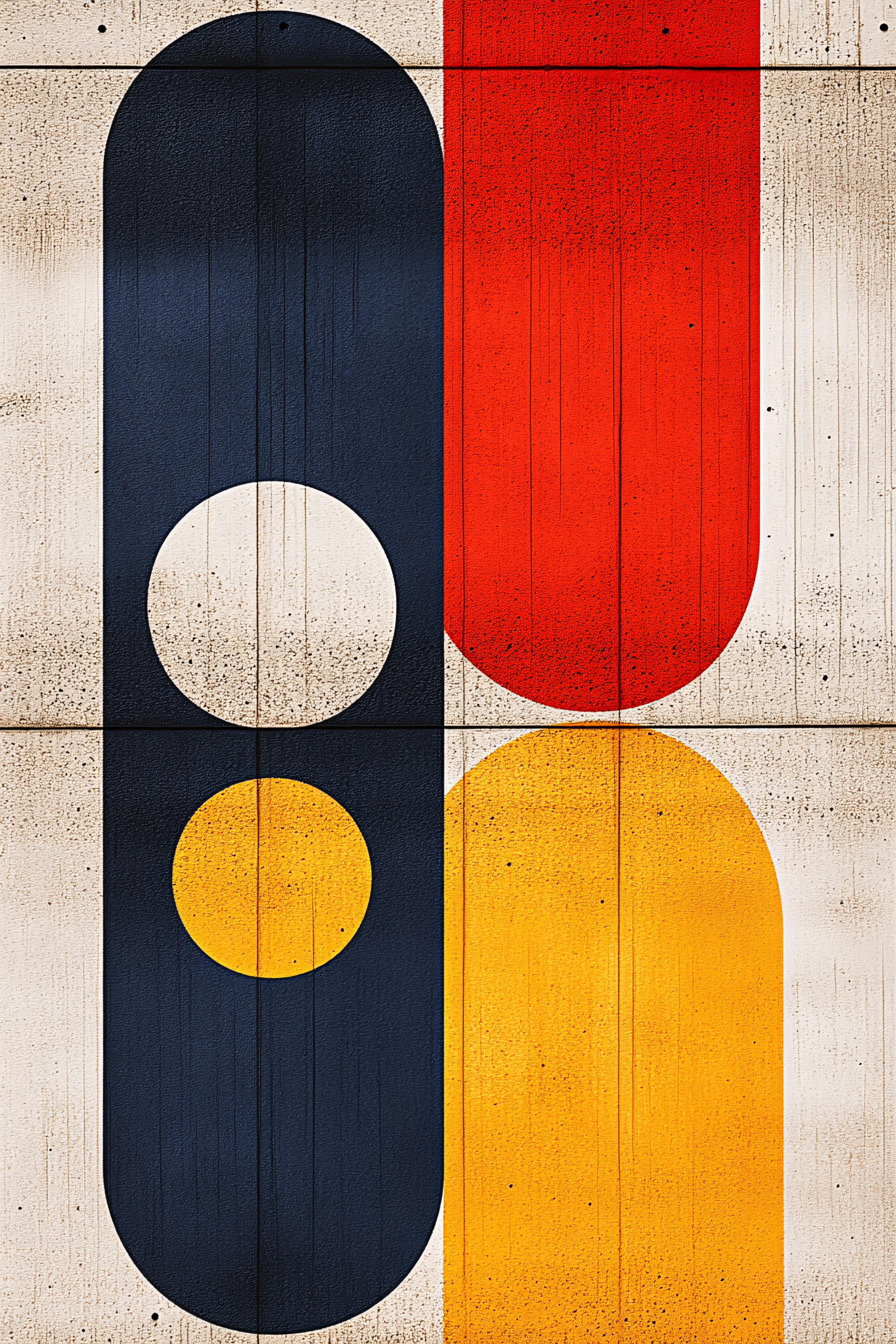 Geometric Shapes On Wooden Texture
