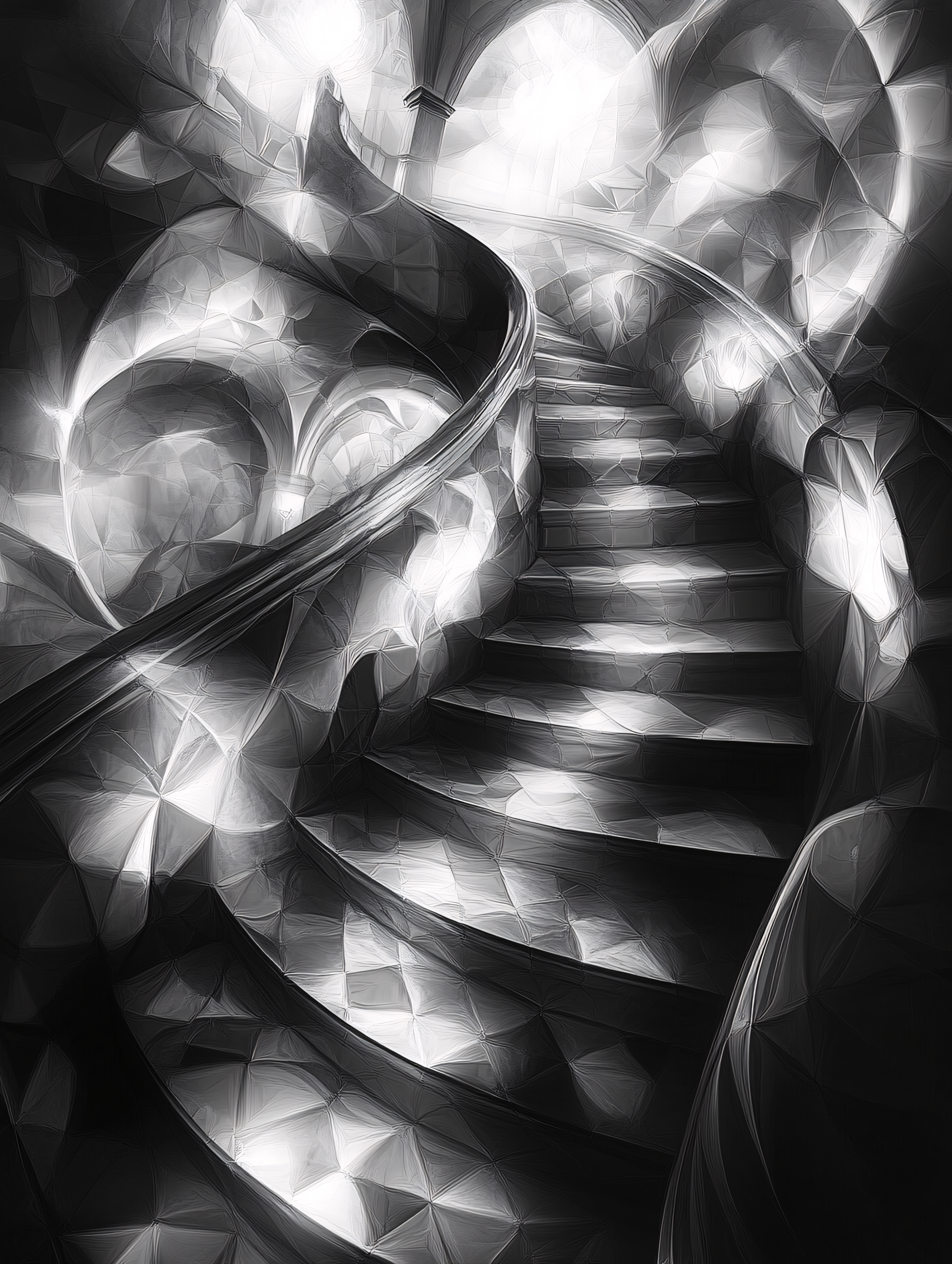 Geometric Spiral Staircase