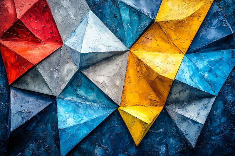 Geometric Triangle Abstract Painting