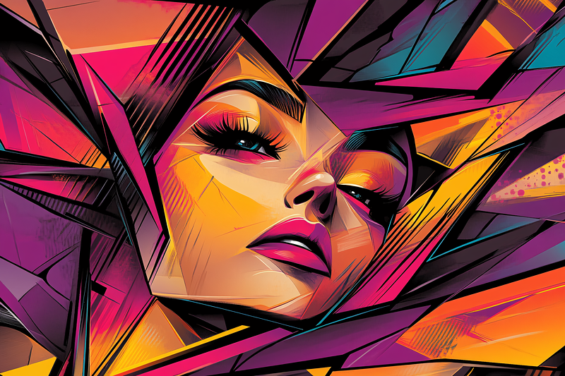 Geometric Woman Portrait