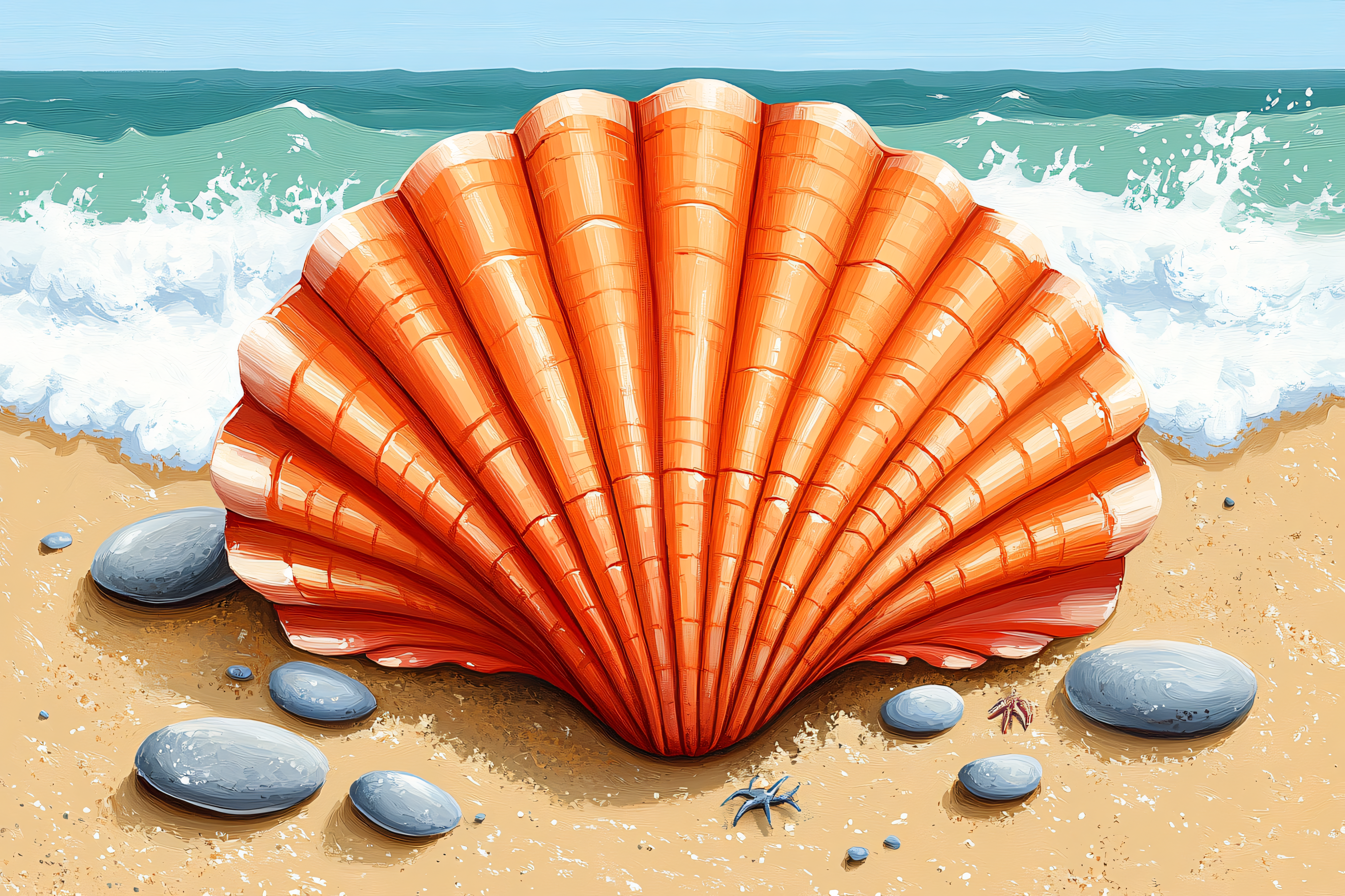 Giant Seashell on the Beach