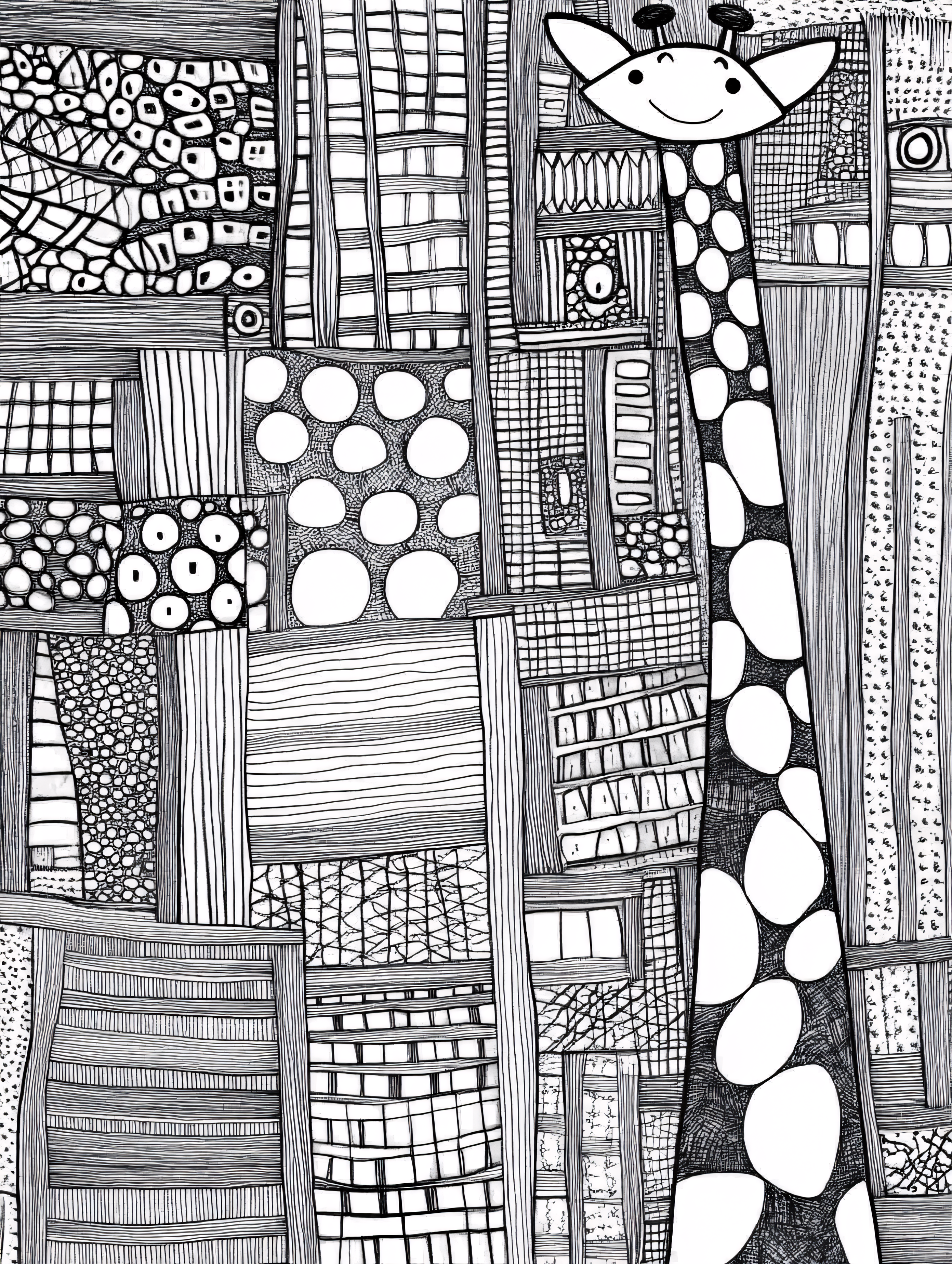 Giraffe and Patchwork Doodle