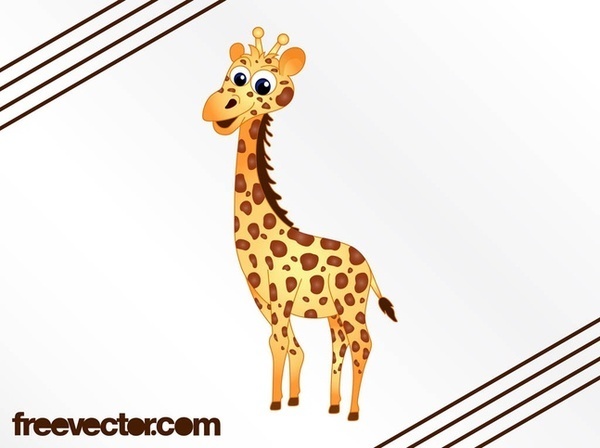 Giraffe Cartoon Free Vector