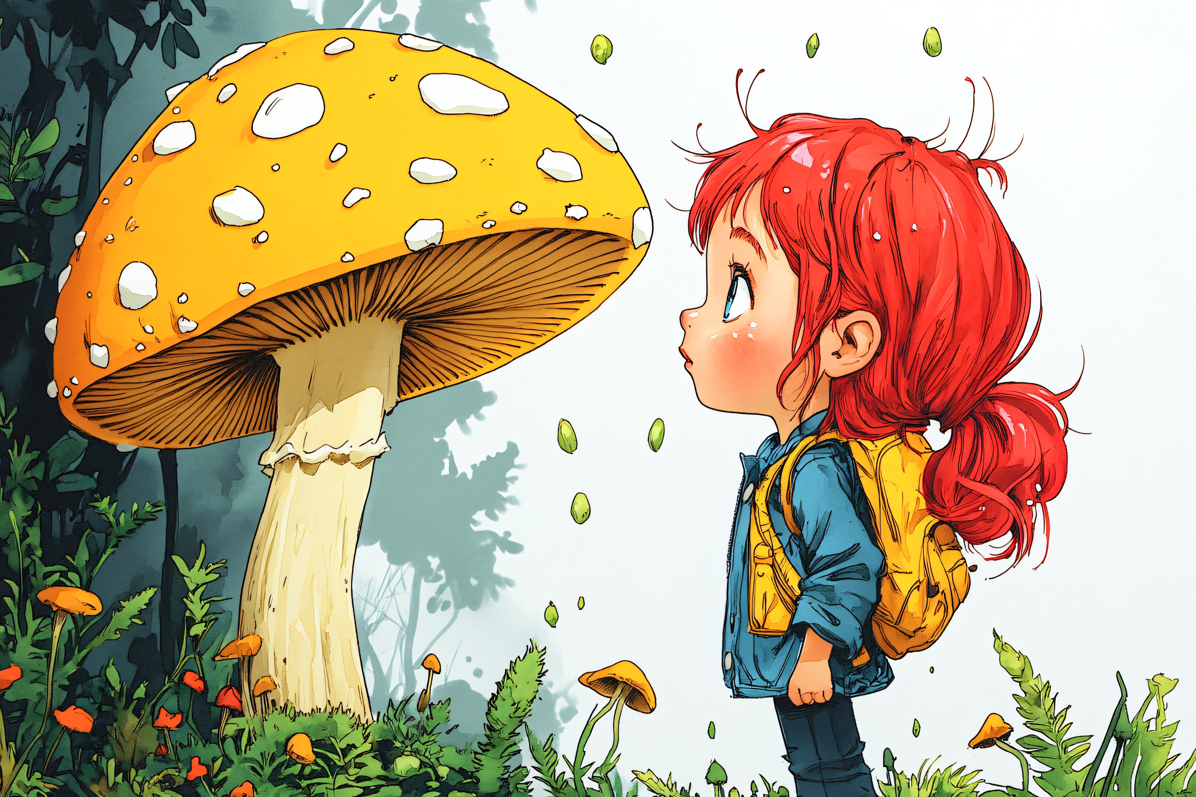 Girl And Giant Mushroom
