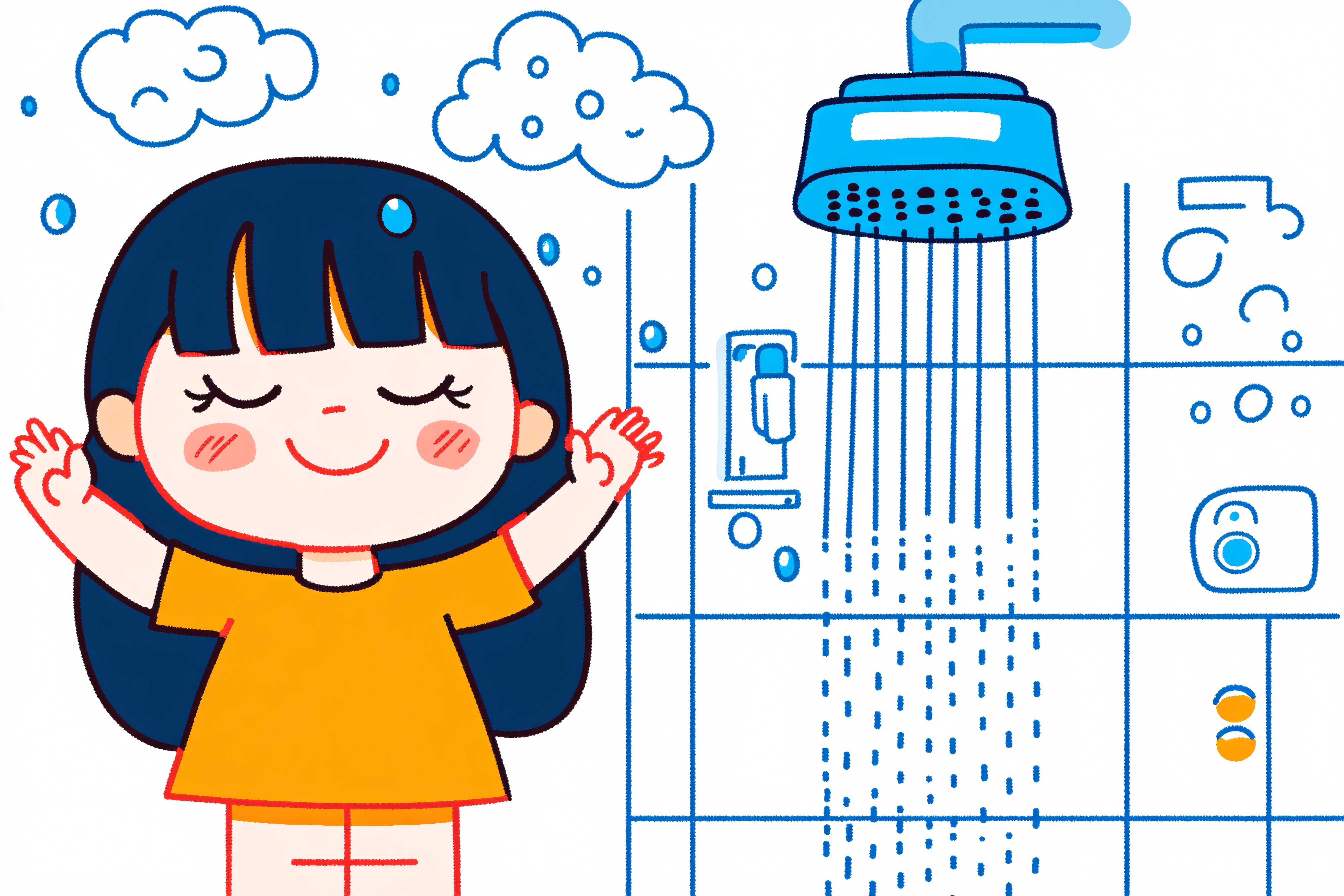 Girl Enjoying Shower