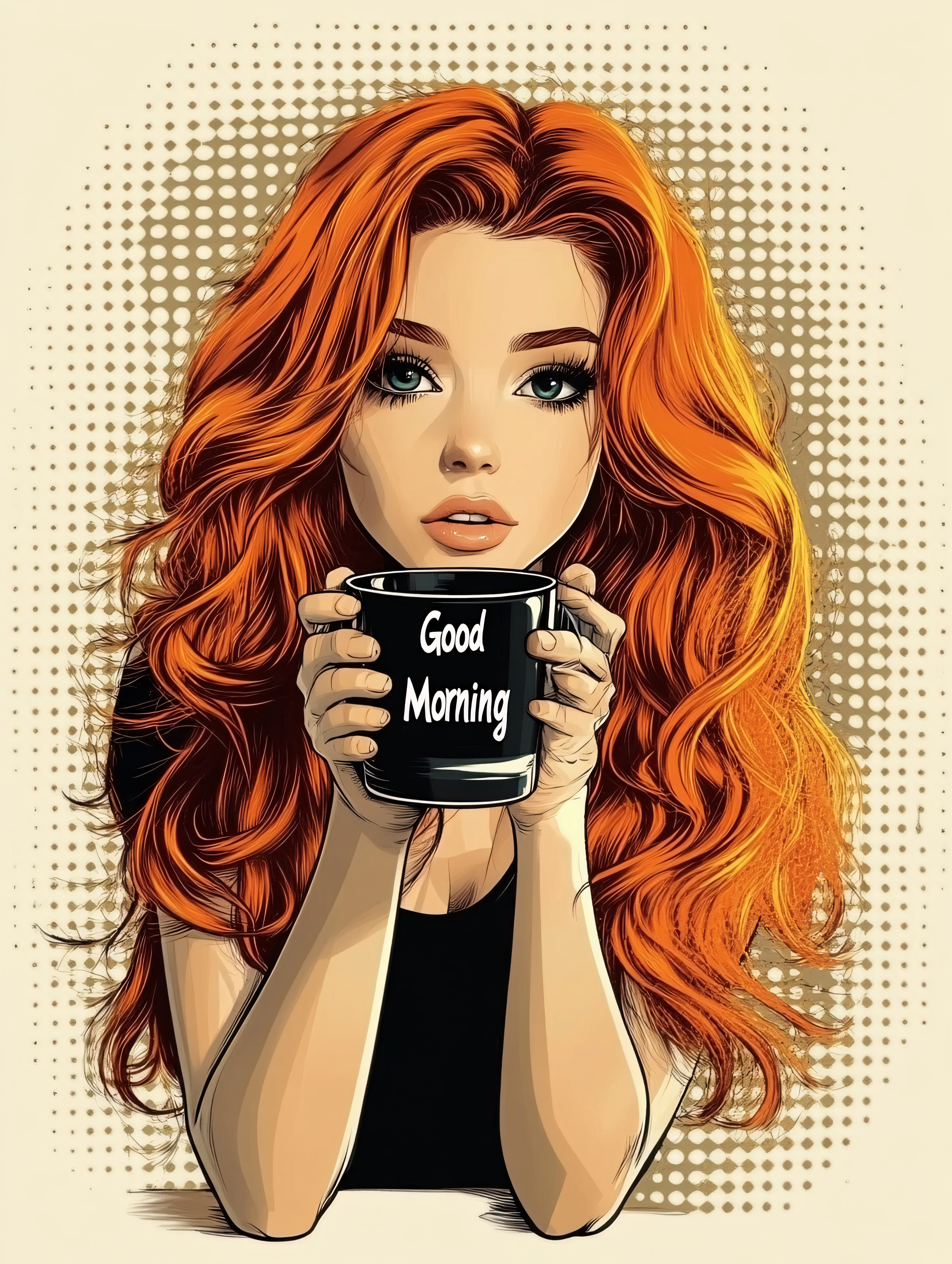 Girl With Good Morning Coffee