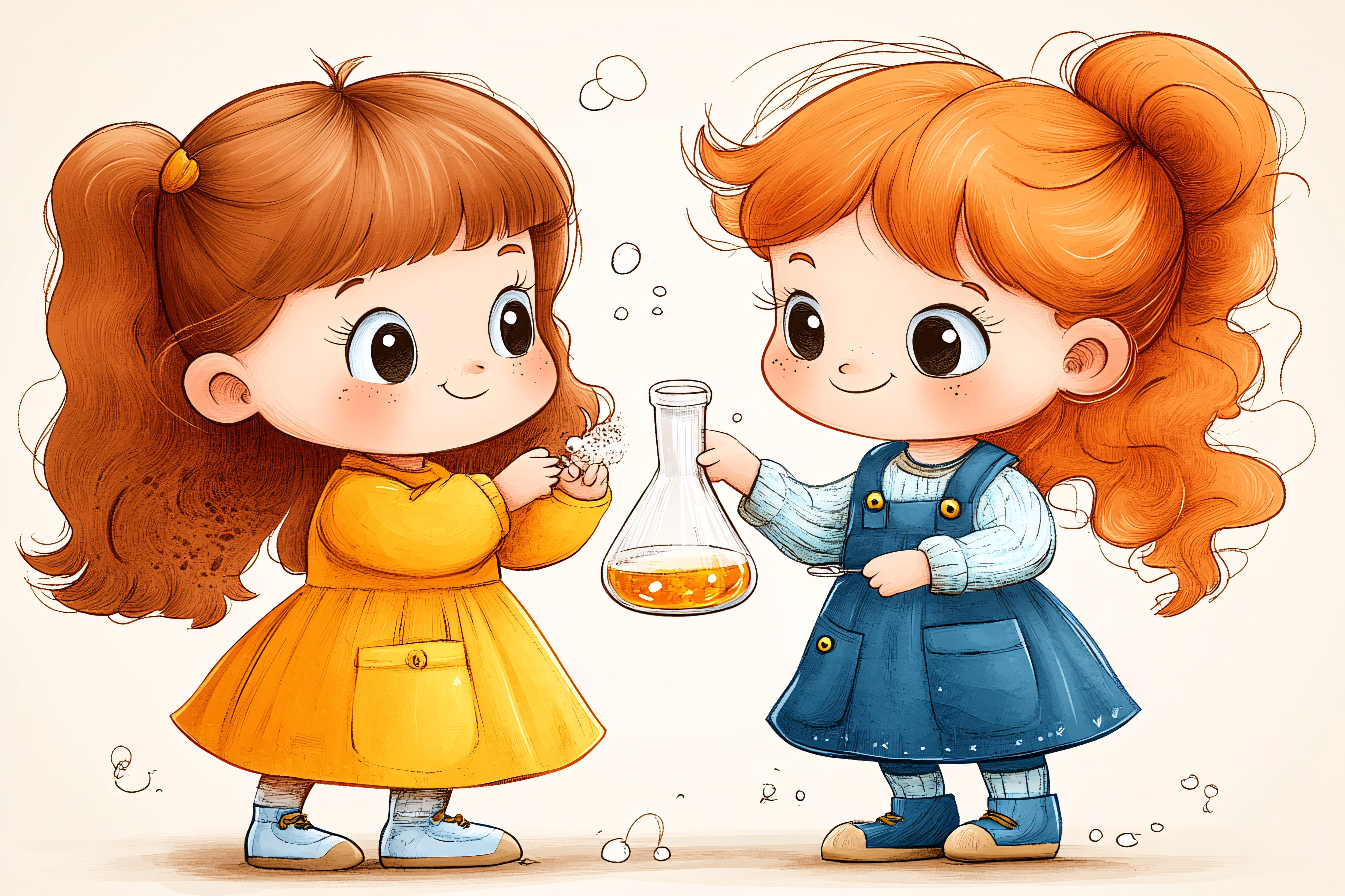 Girls Doing Science Experiment