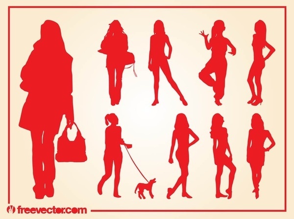 Girls Silhouettes s Free Vector