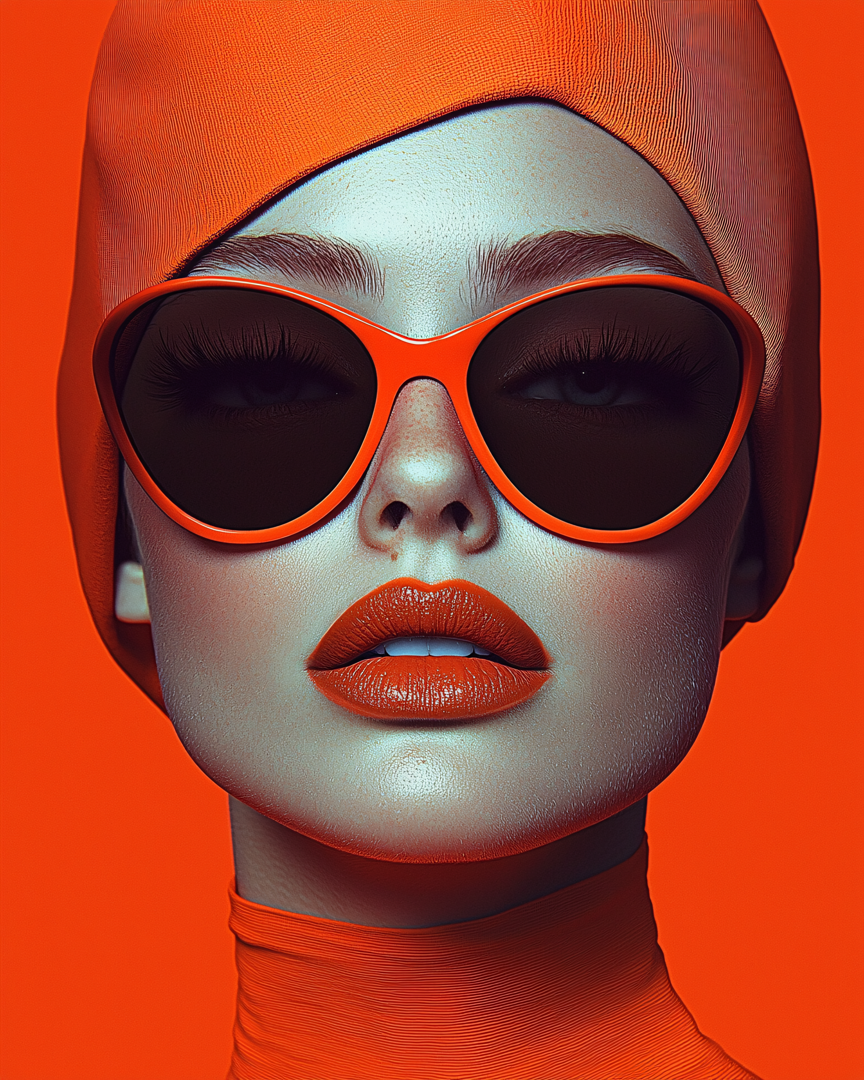 Glamorous Woman in Orange Sunglasses