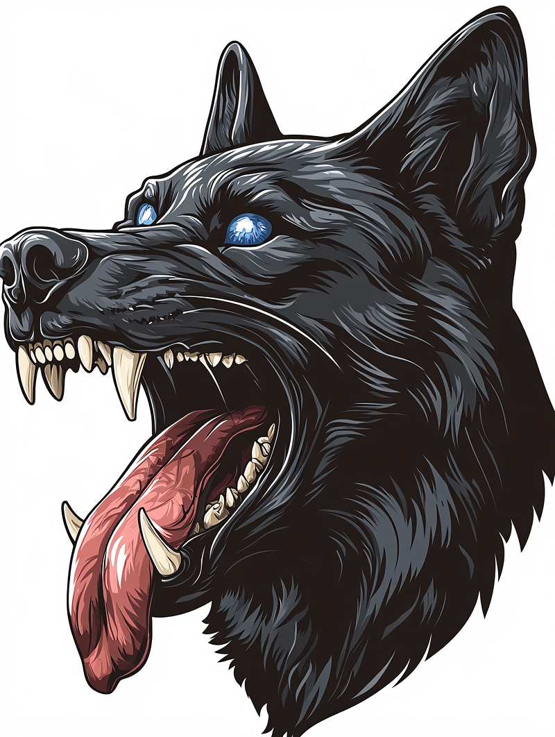 Glaring Canine Portrait