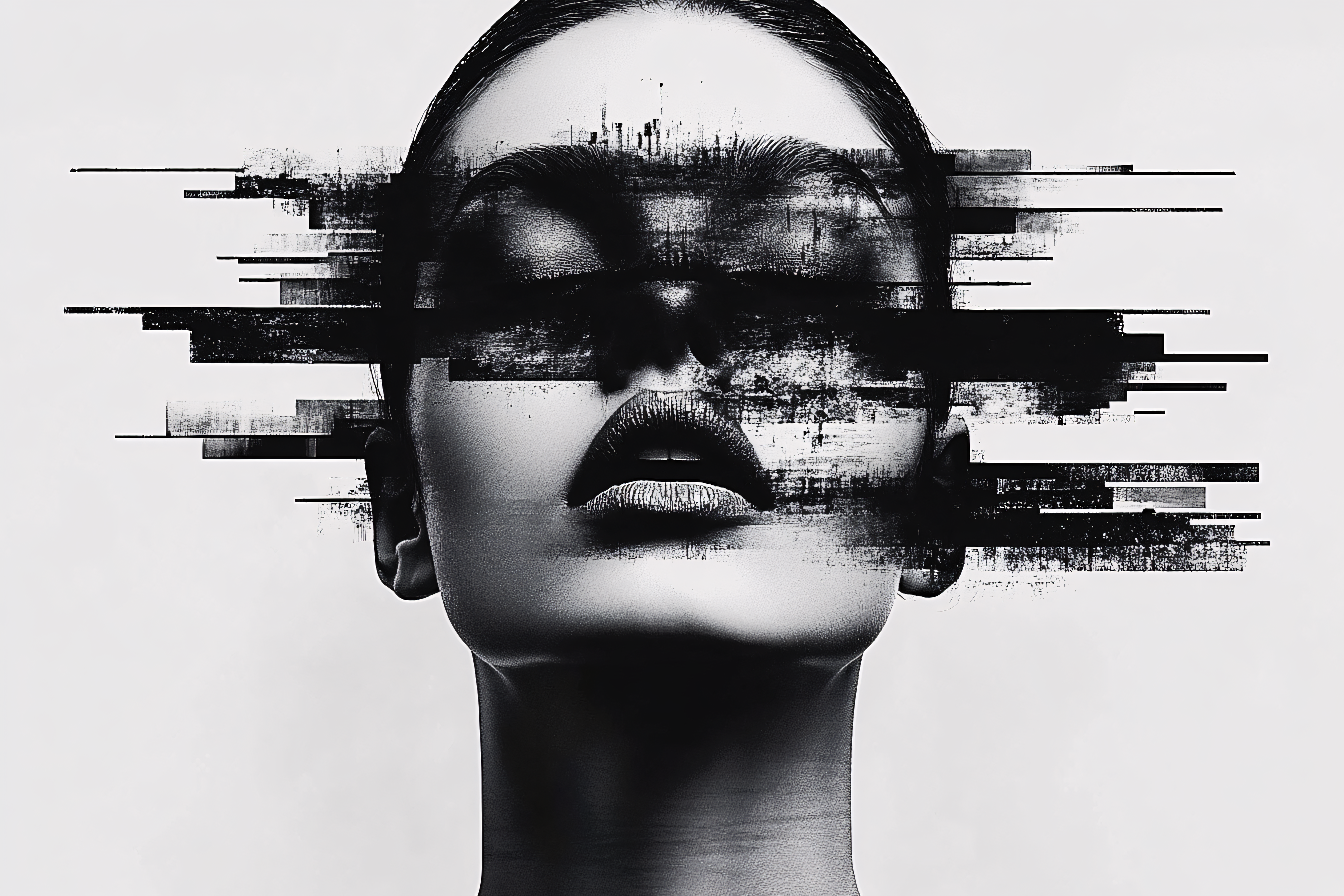 Glitched Portrait Of A Woman