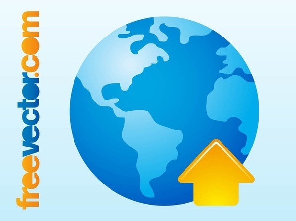 Globe Arrow Icon Free Vector