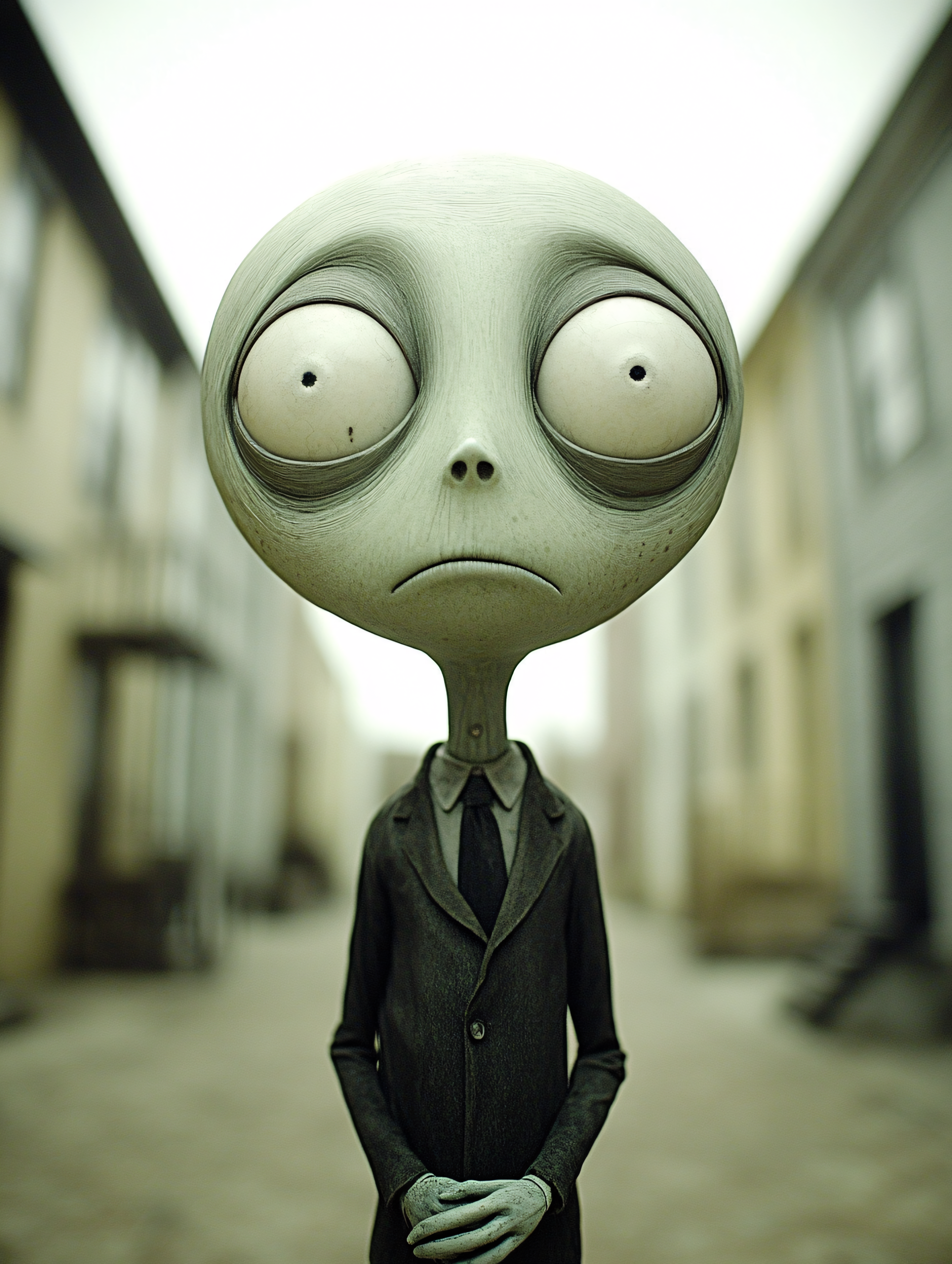 Gloomy Alien In Suit