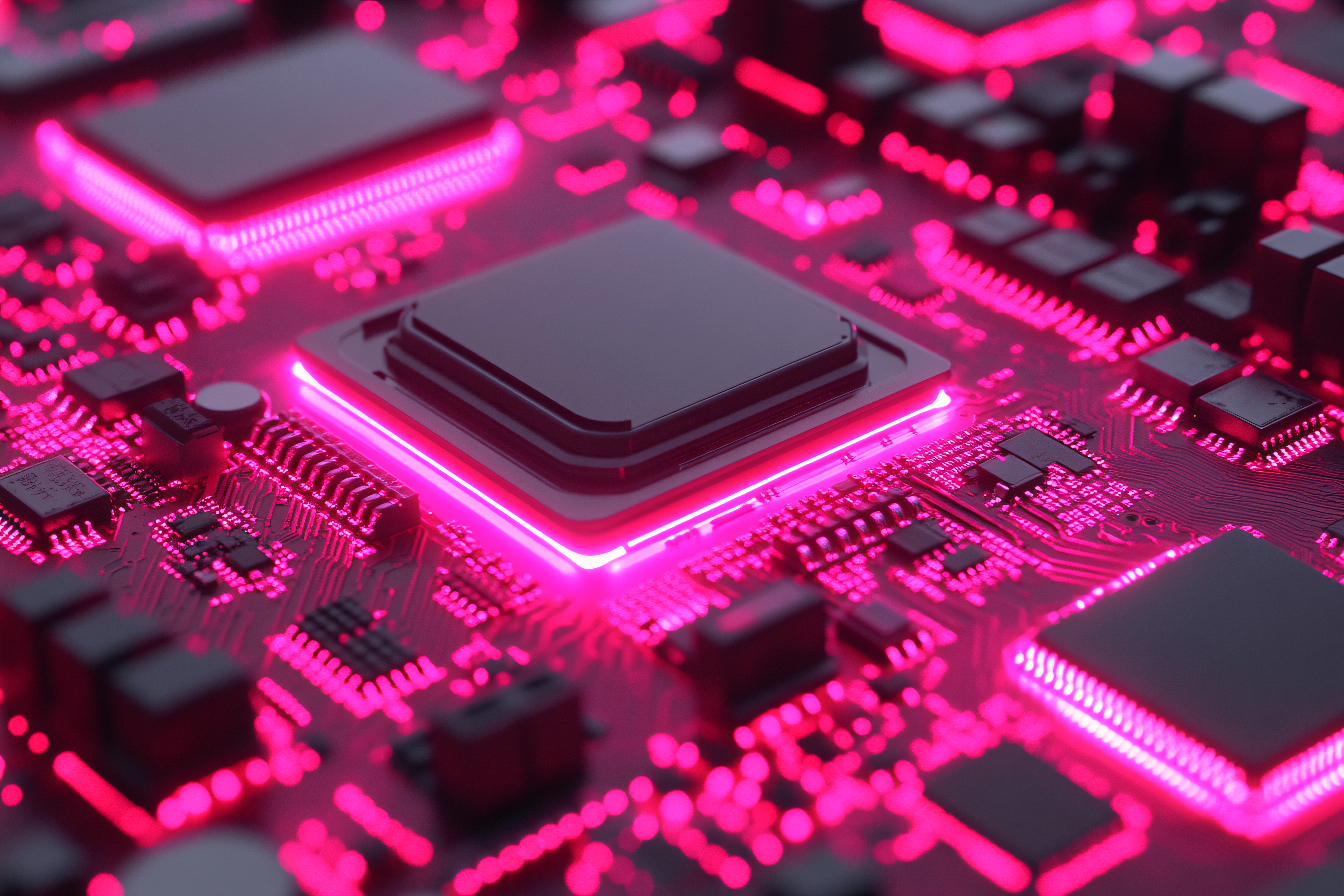 Glowing Circuit Board