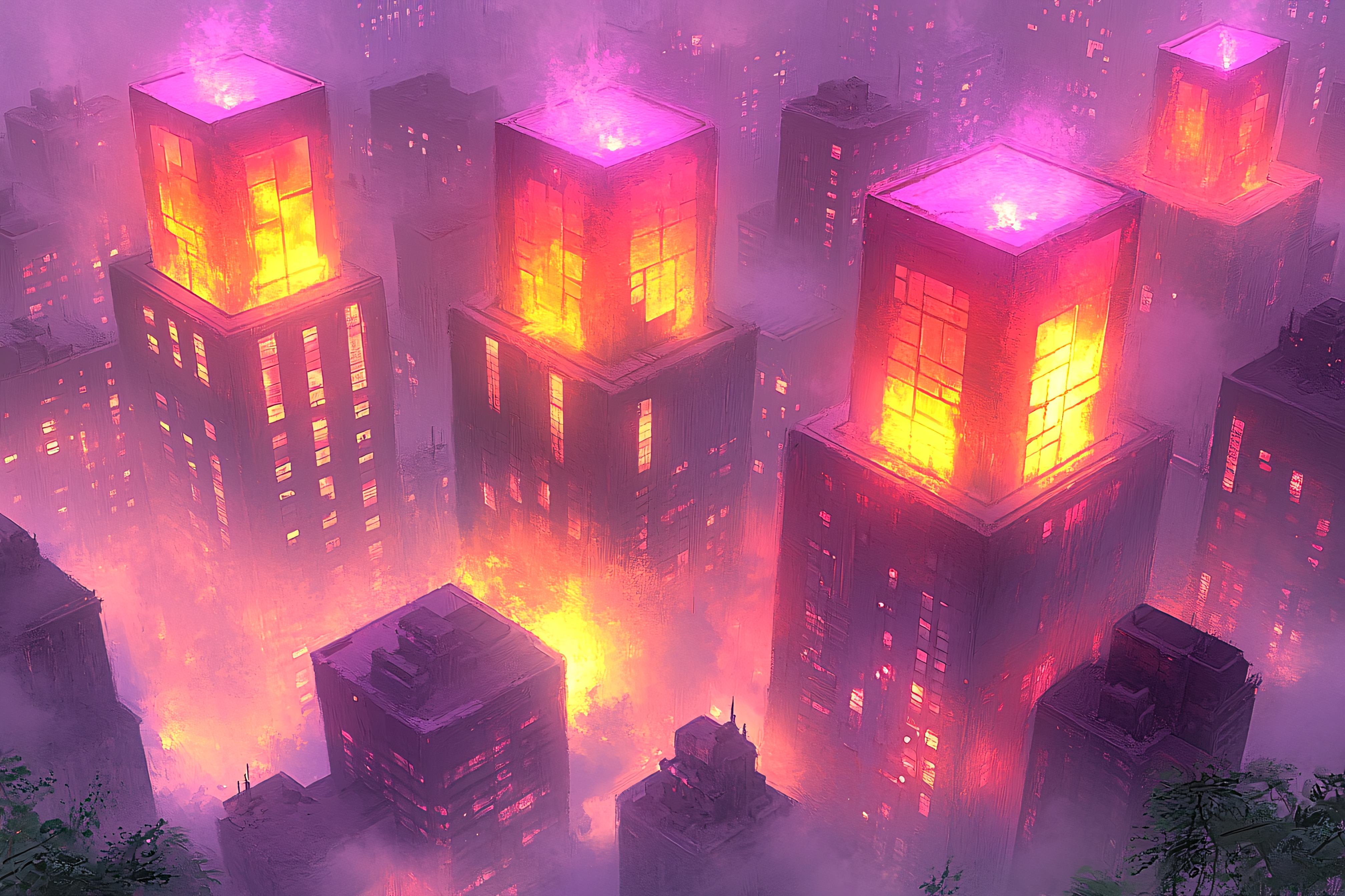 Glowing Cityscape