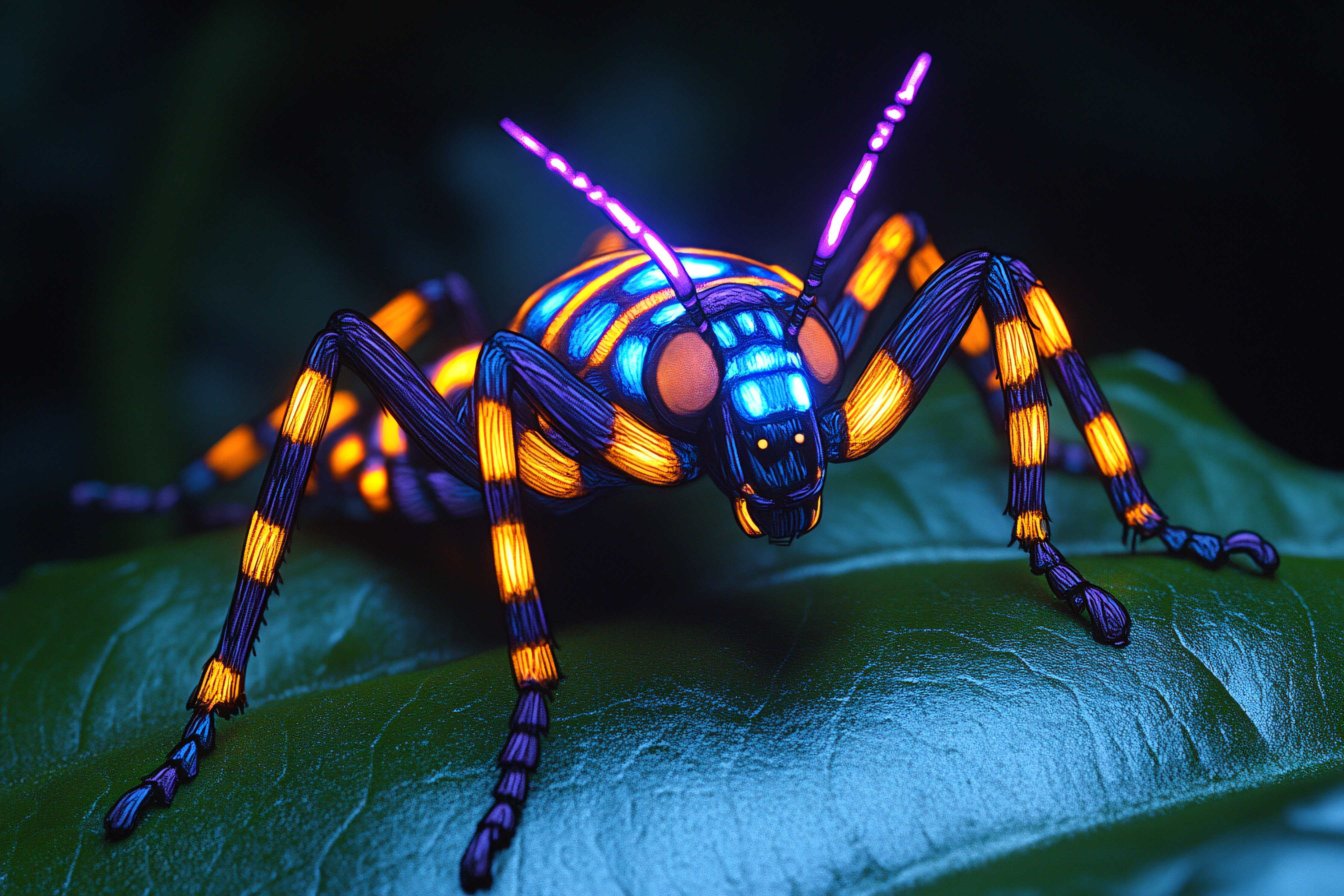 Glowing Striped Insect