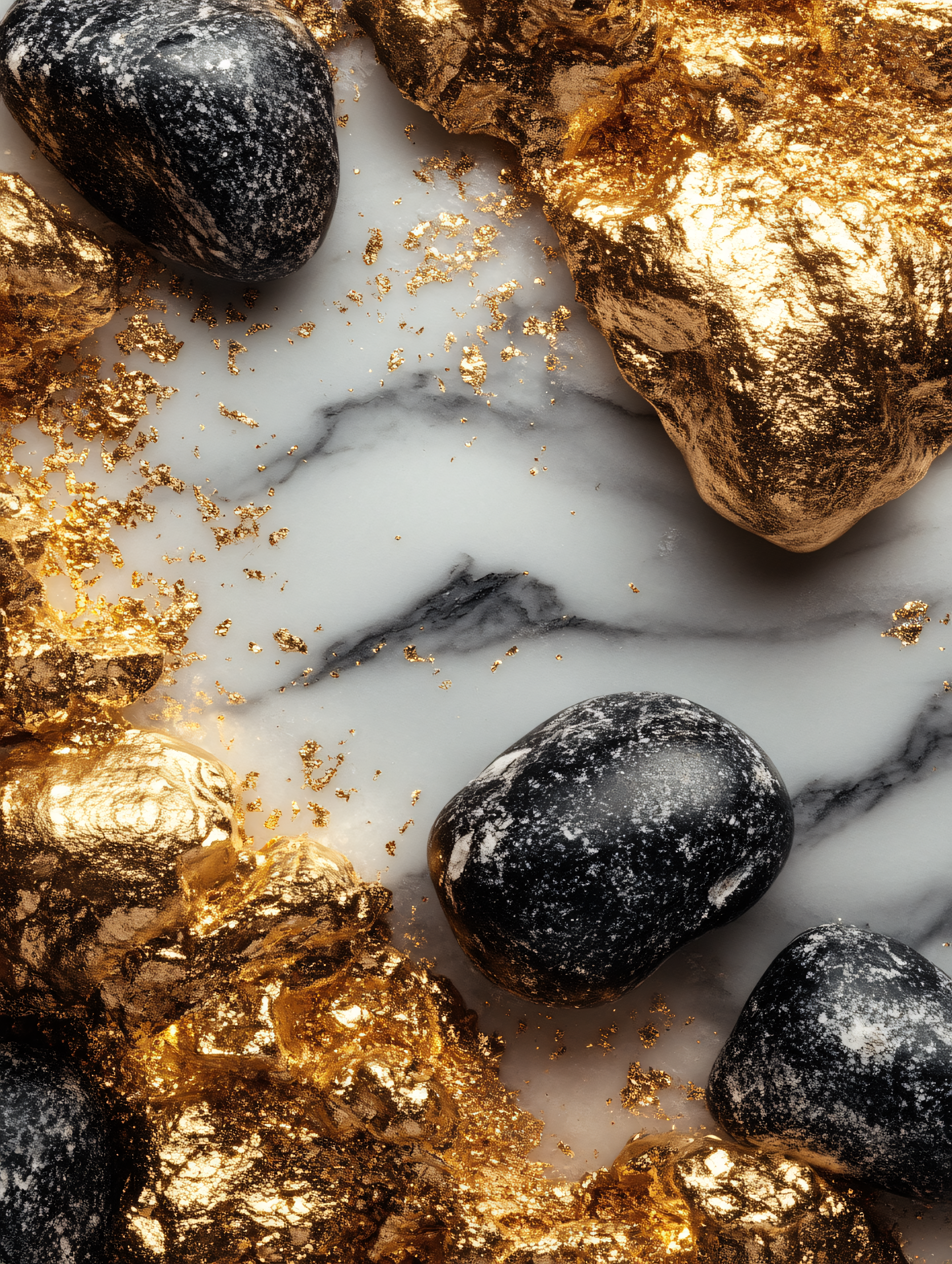Gold and Stone Still Life