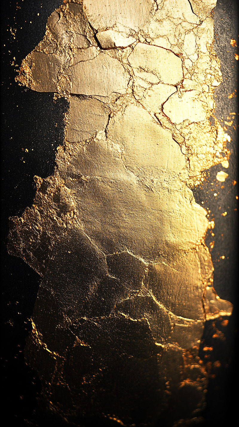 Gold Leaf Texture On Dark Background