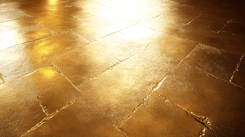 Gold-Tiled Flooring