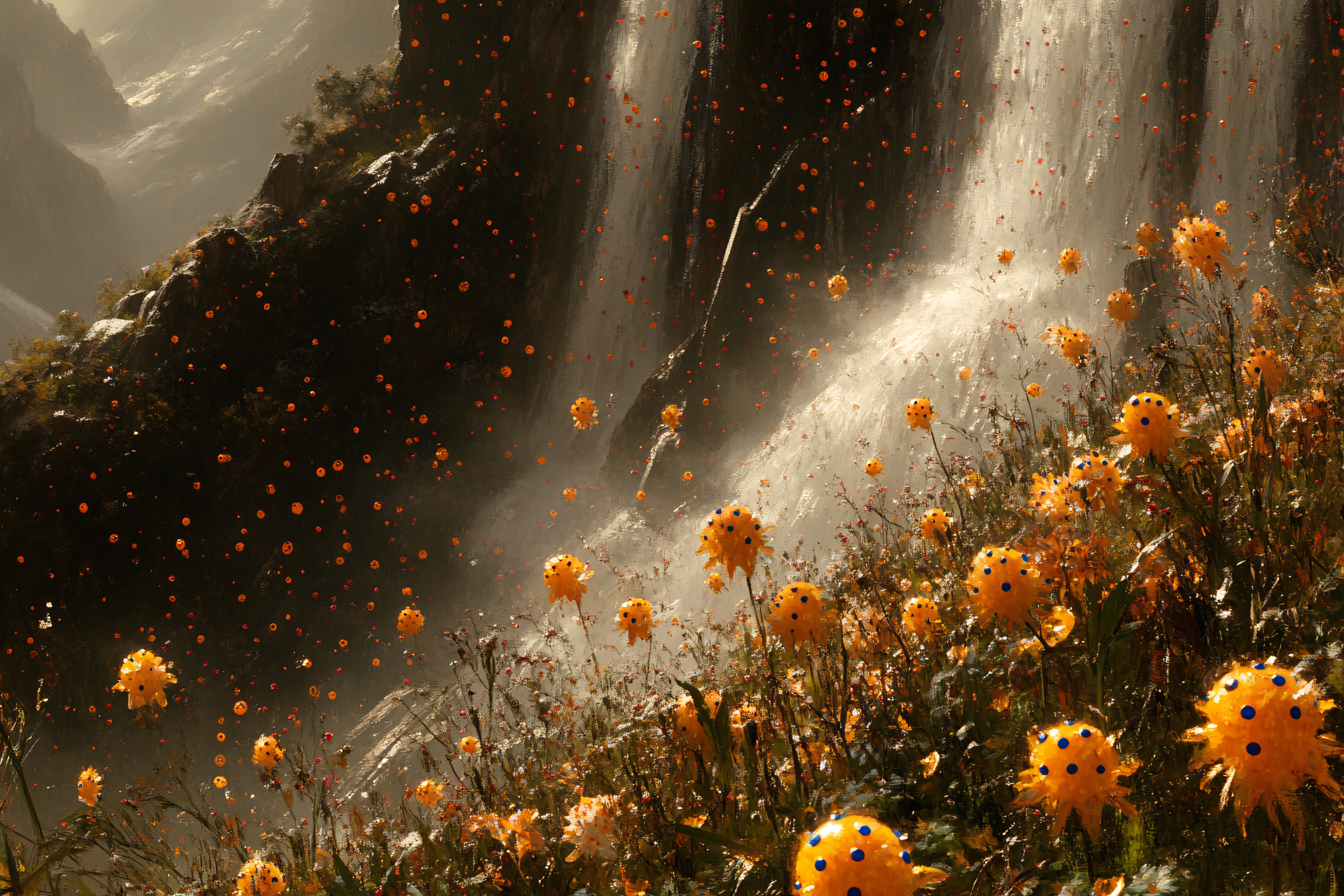 Golden Bloom Cascade