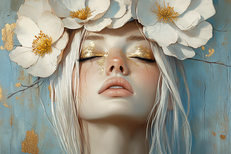 Golden Bloom Portrait