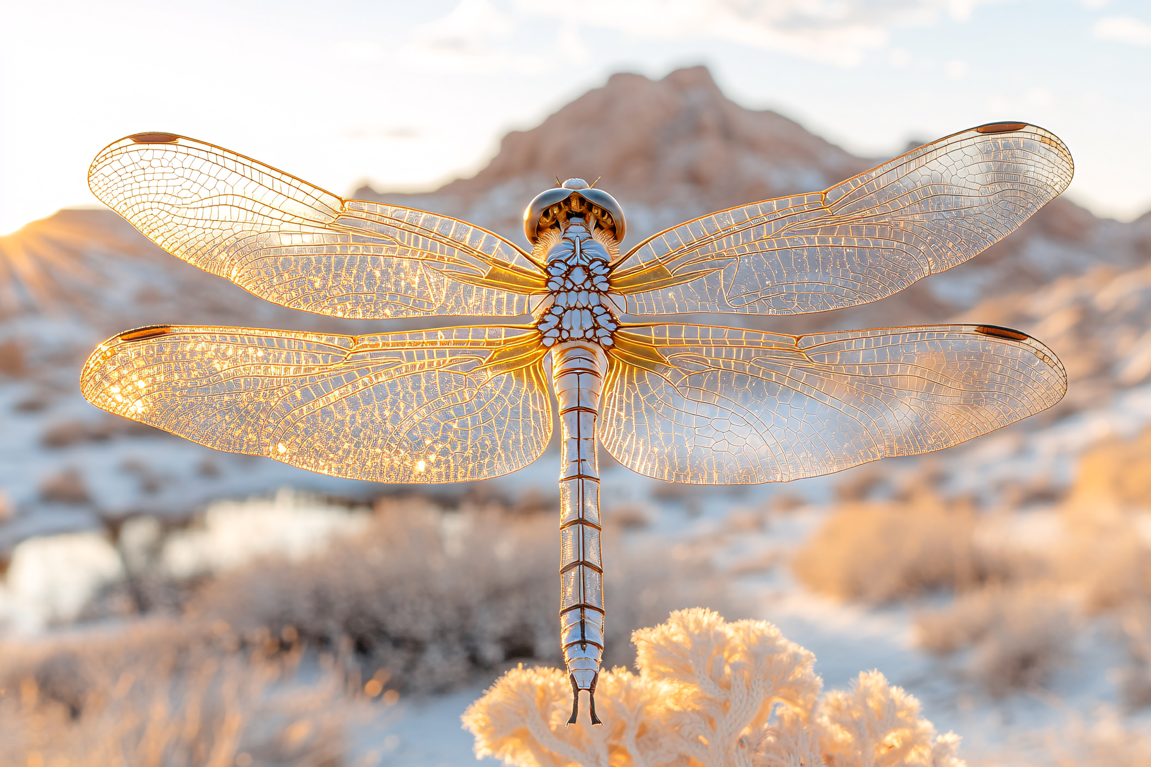 Golden Dragonfly Close-Up