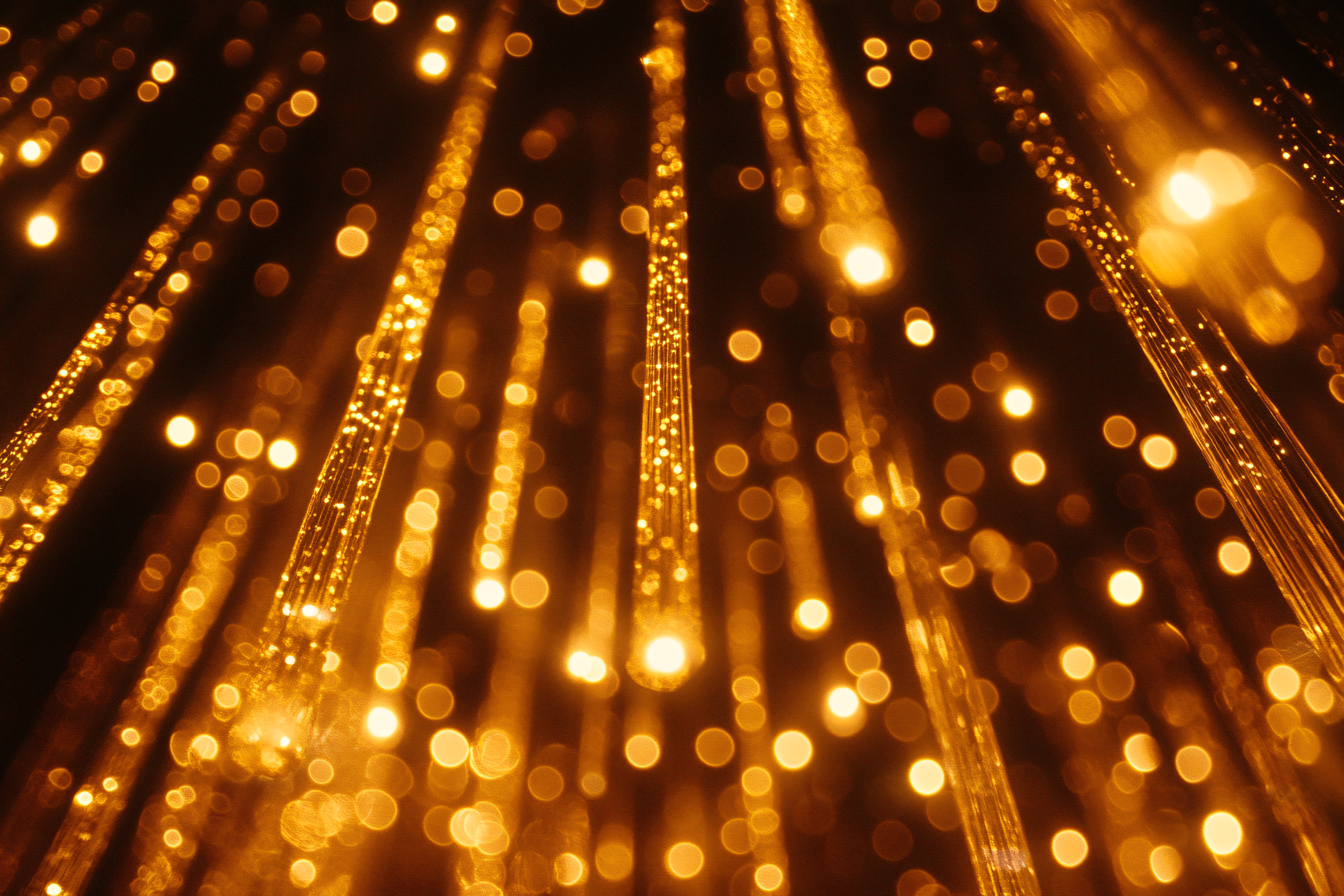 Golden Fiber Optic Cascade